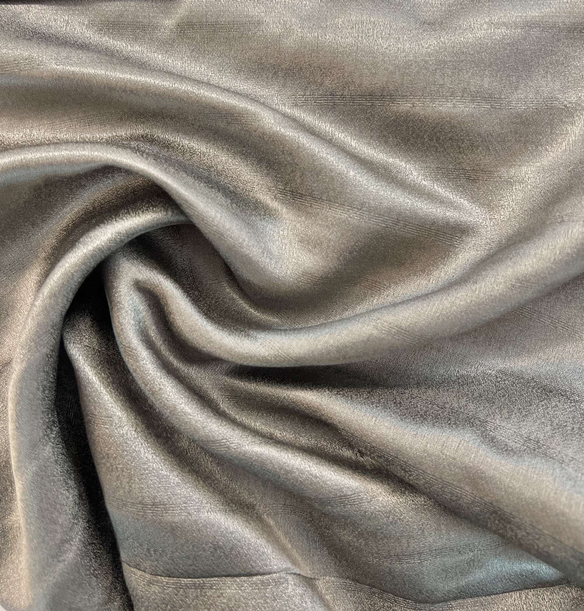 Made in Italy Silk/Metallic Jacquard Stripe in Pewter