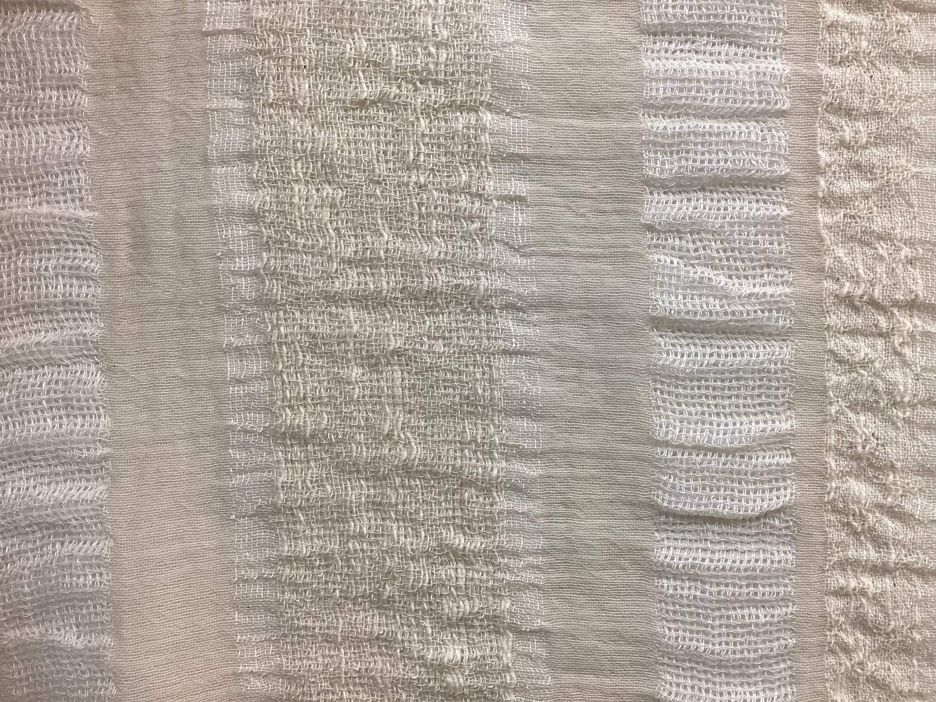 Cotton & Rayon Novelty Stripe Gauze In Ivory