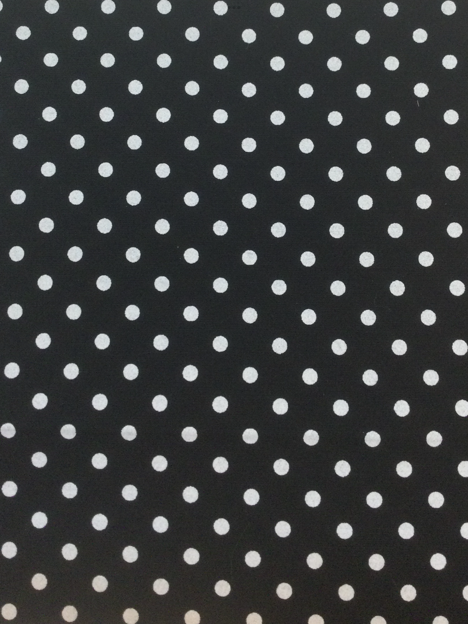 Italian Silk & Wool Black with White Dots