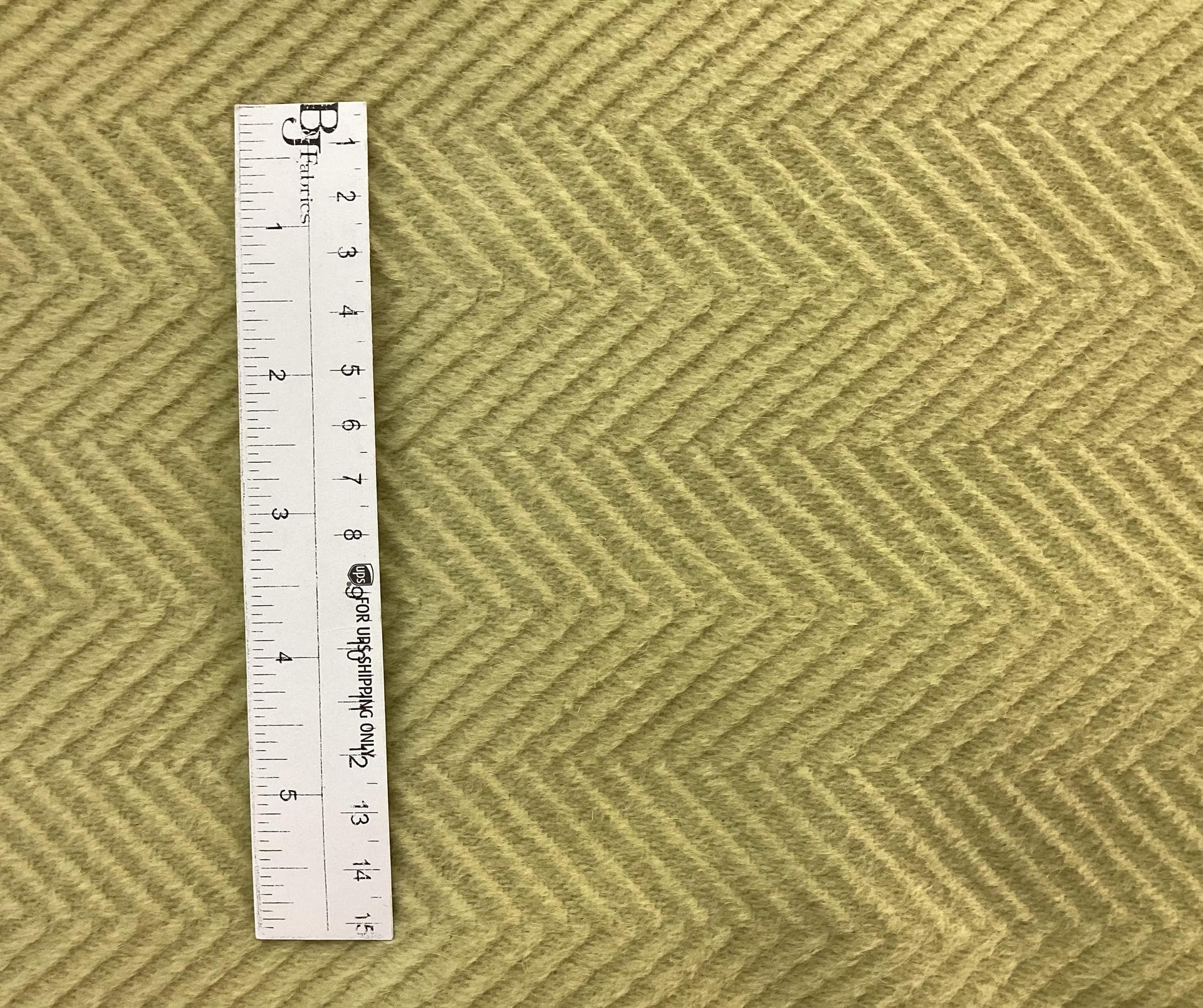 Italian Cashmere Herringbone Coating in Pea Green