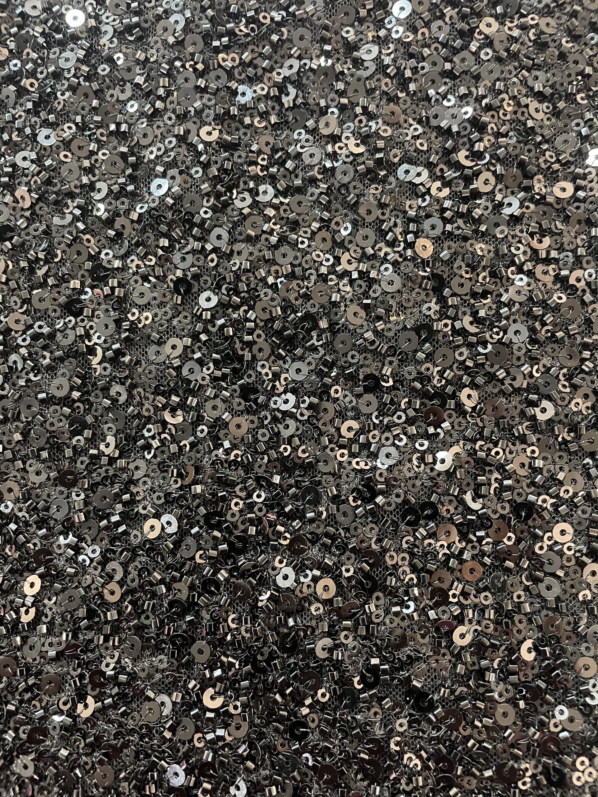 Beaded/Sequined Tulle in Black