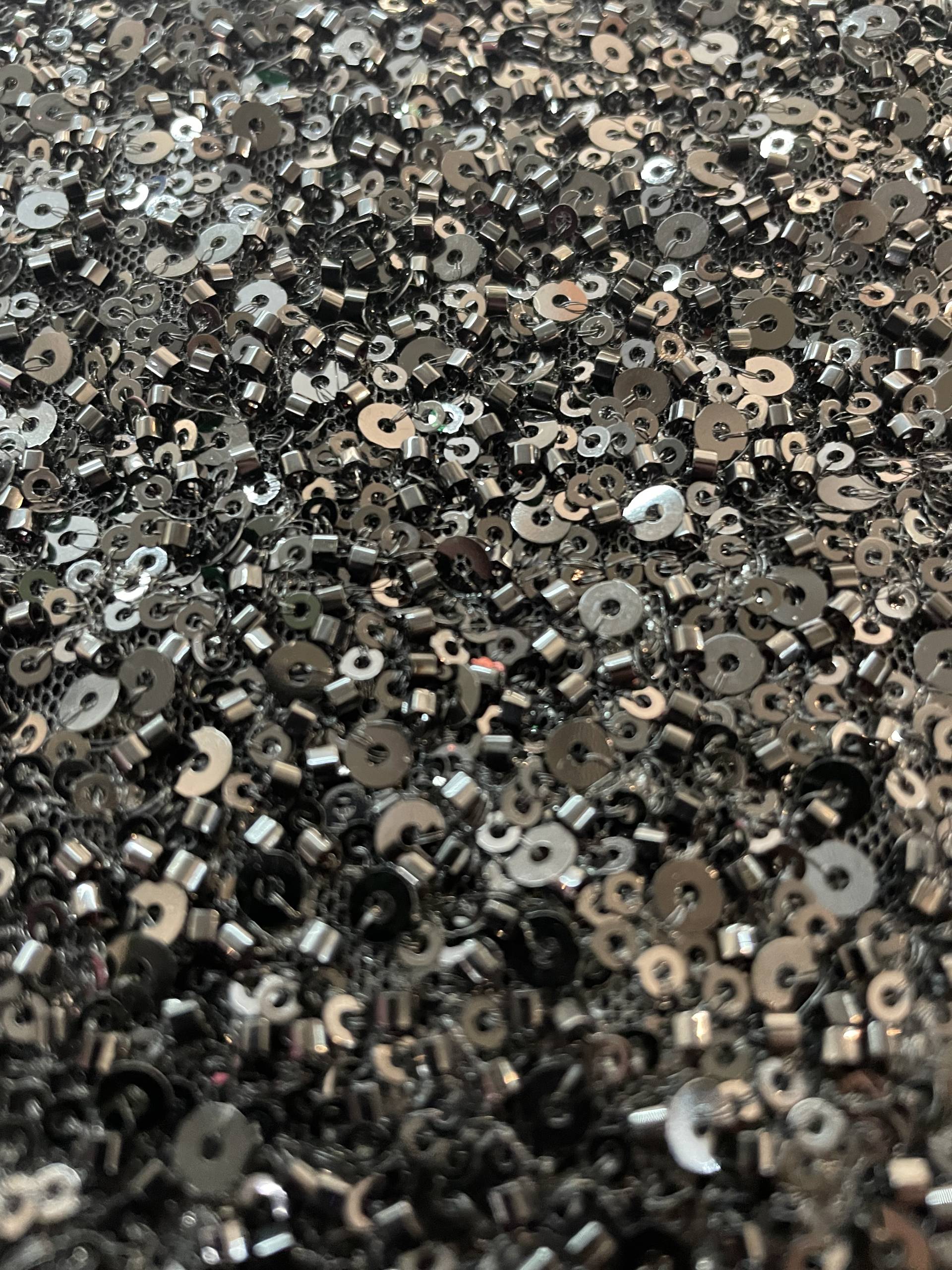 Beaded/Sequined Tulle in Black