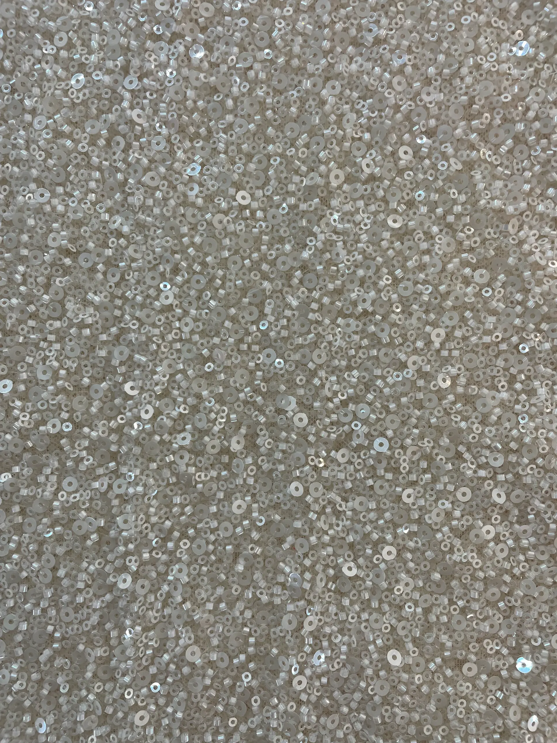 Beaded/Sequined Tulle in Nude /Ivory