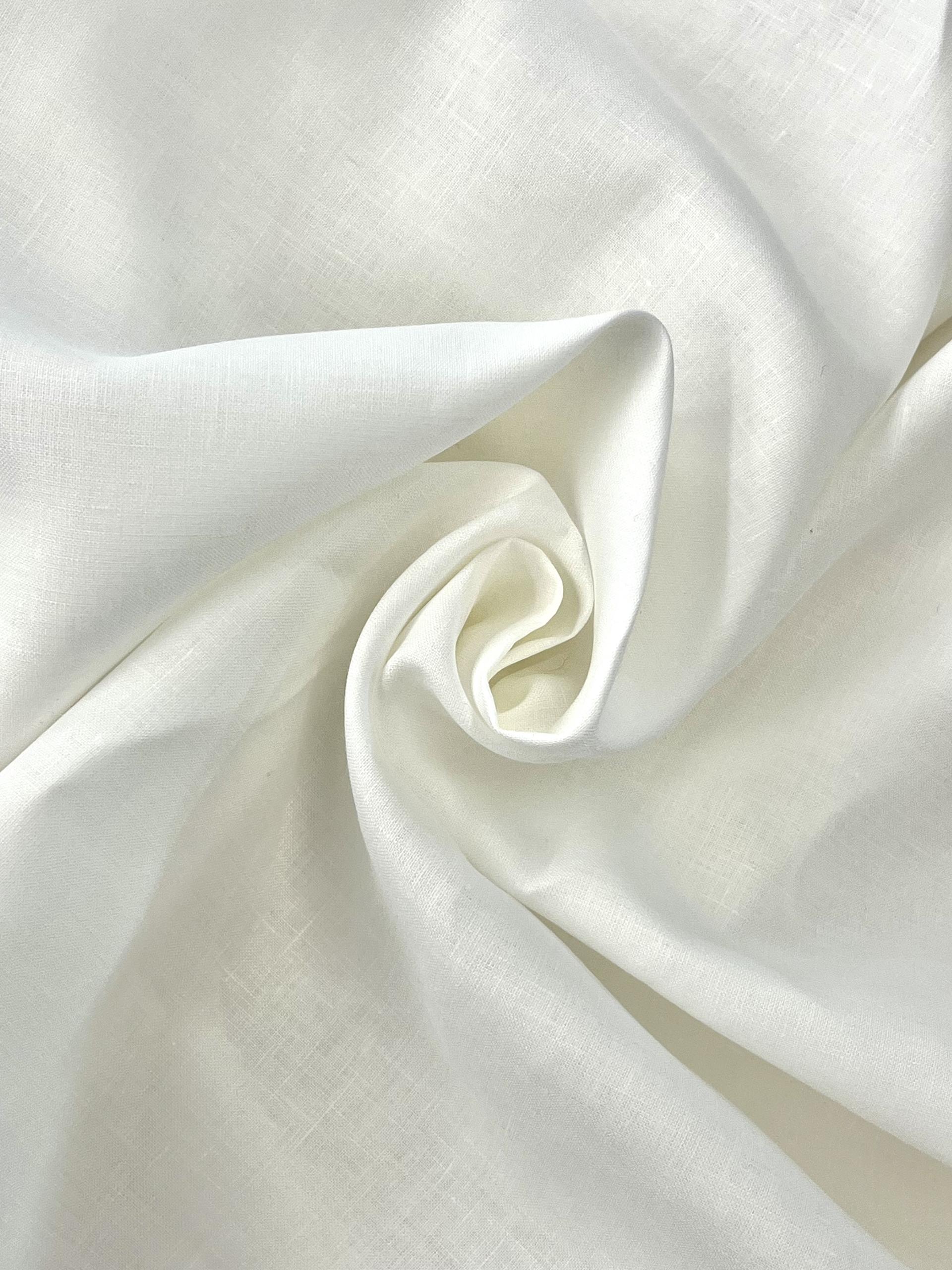 100% Handkerchief Linen in White
