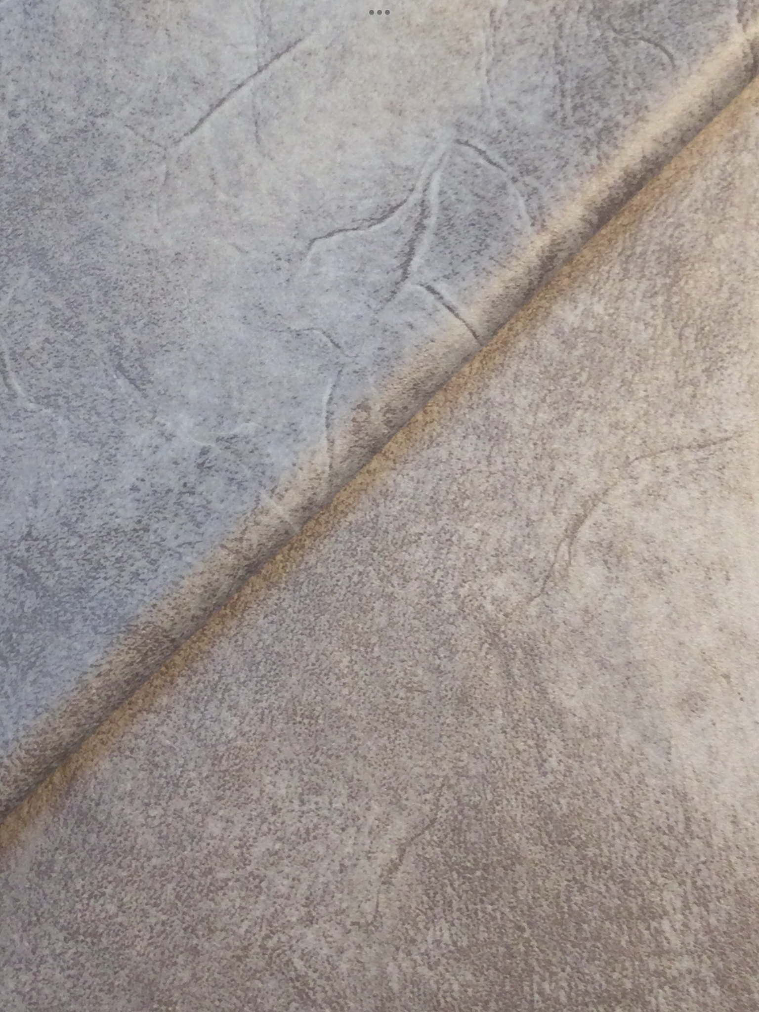 Stretch Distressed Faux Leather With Suede Back in Pearl