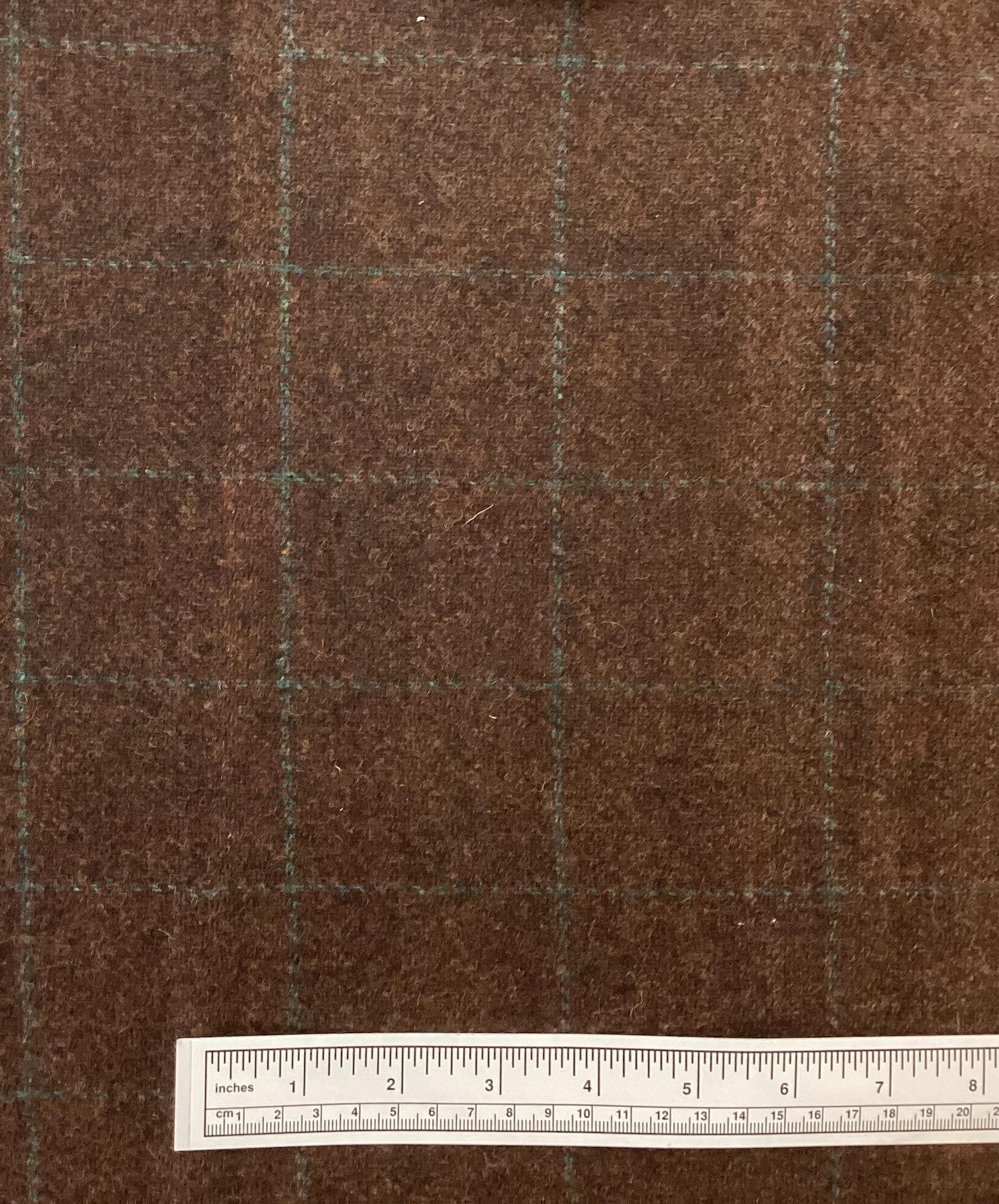 Made in Italy 100% Wool Window Pane In Red Brick