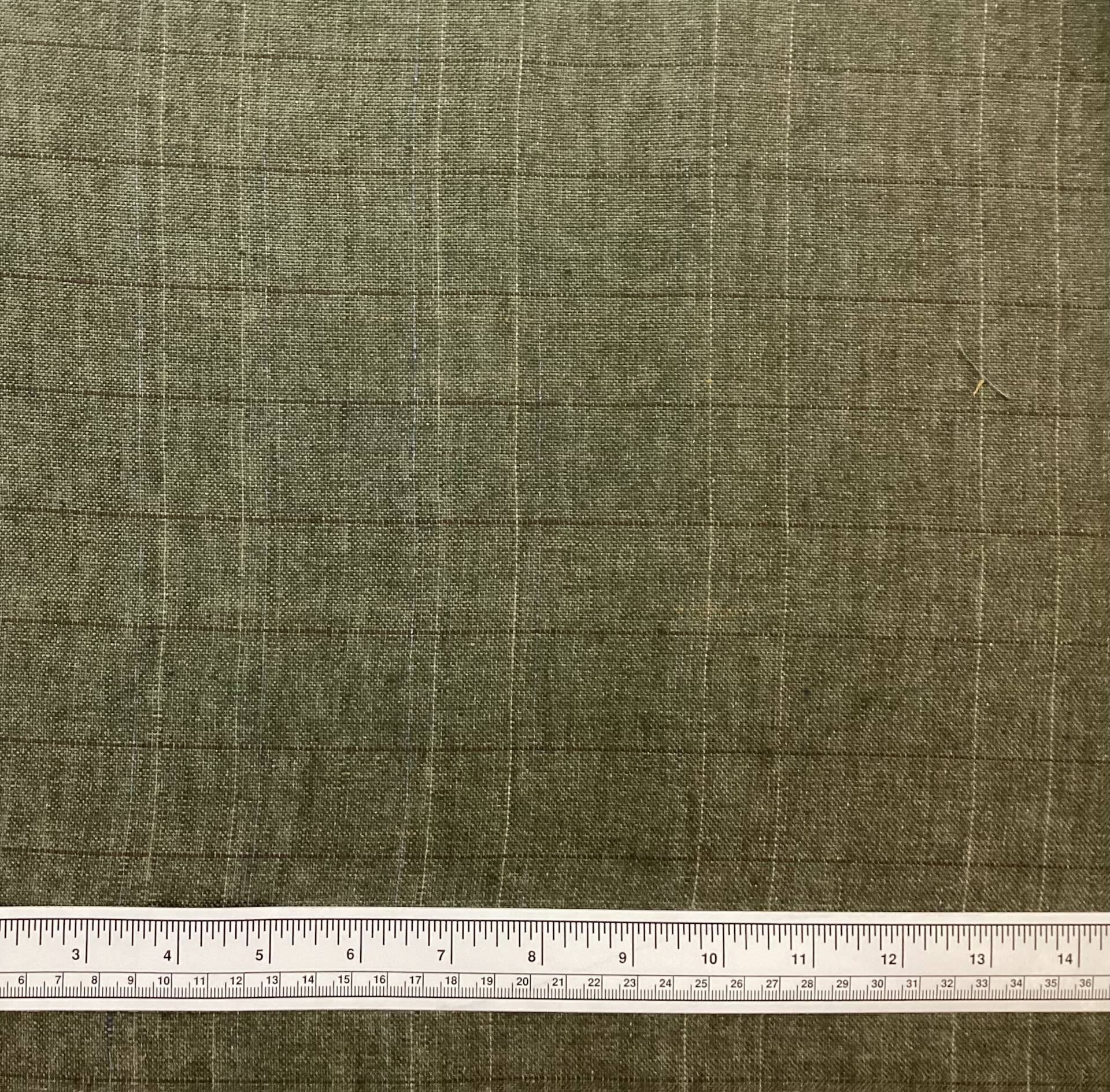 Made in austria 100% Linen Windowpane In Army Green