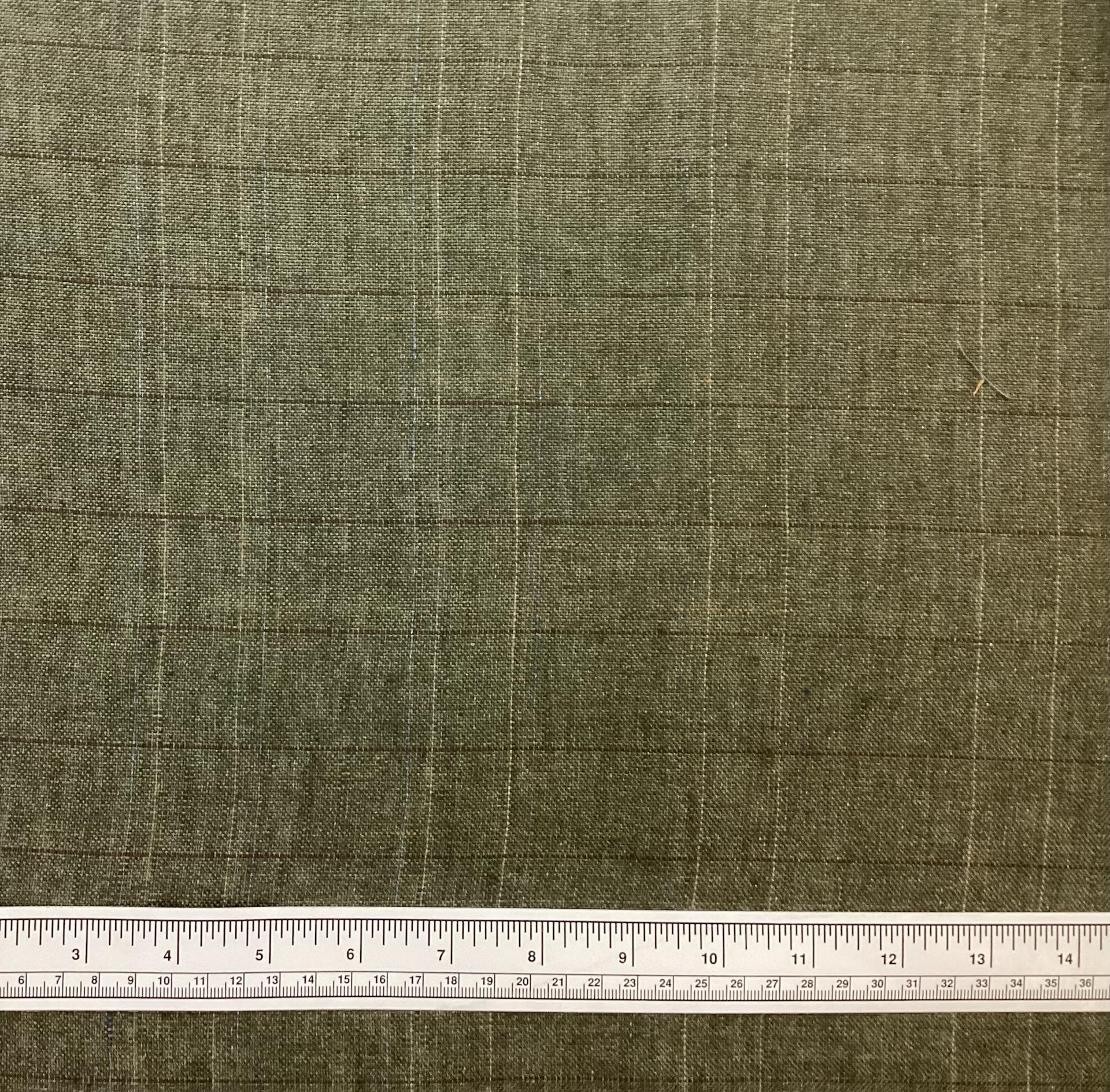 Made in austria 100% Linen Windowpane In Army Green