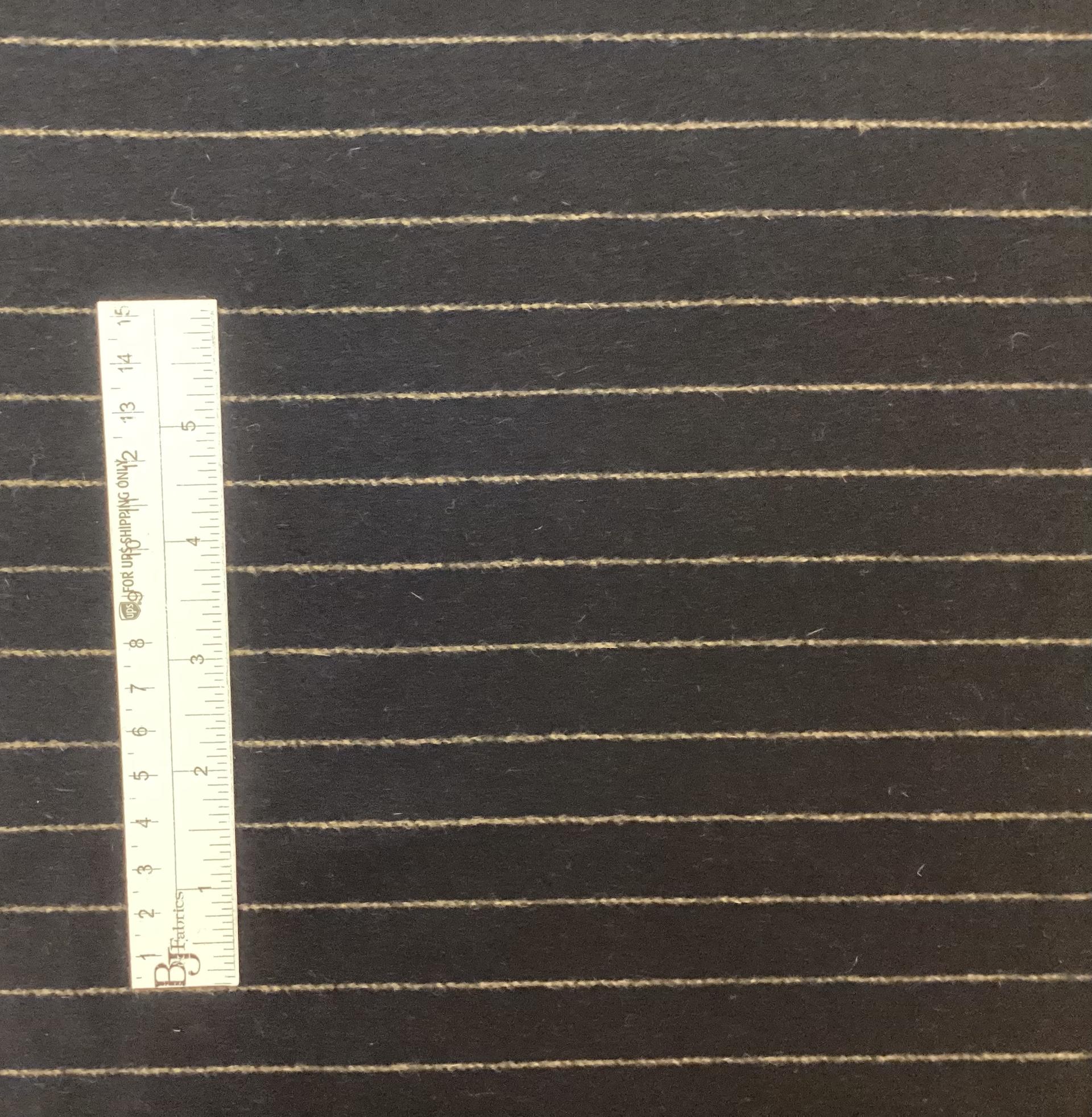 Wool and Angora Stripe in Walnut On Dark Navy