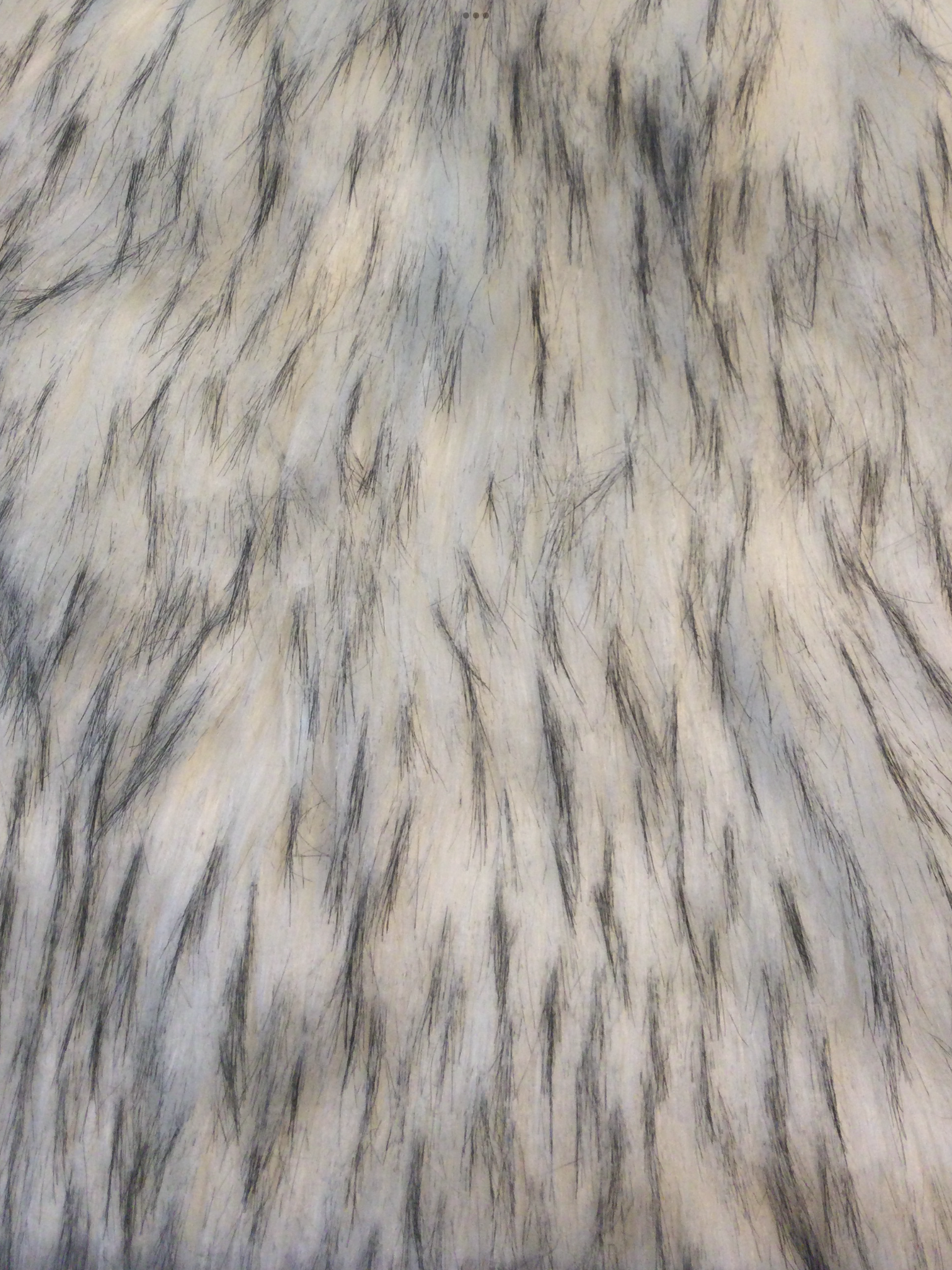 Long Hair Faux Fur in White w/ Black Tips