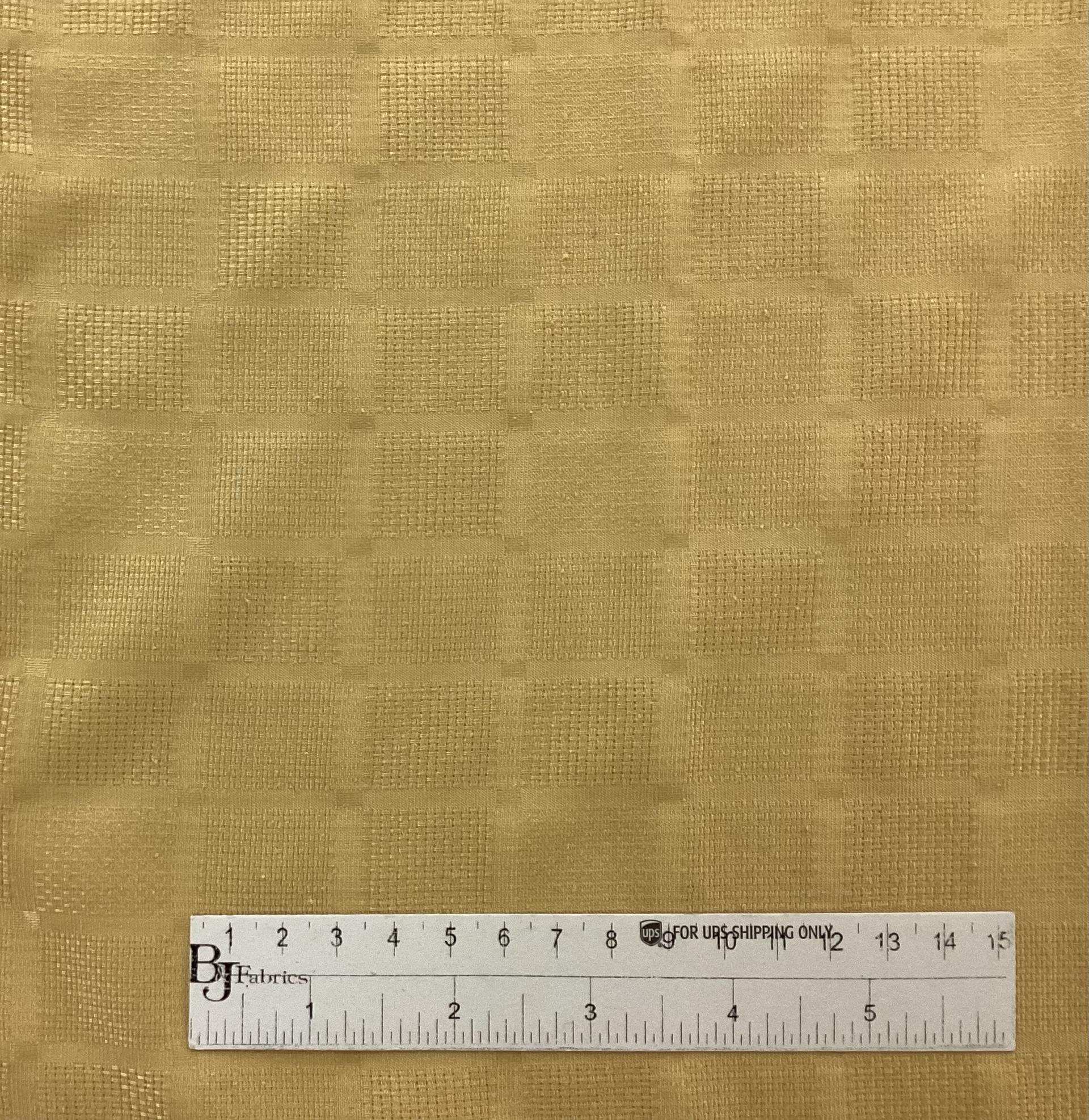 Made in Italy Pure Silk Mini Check Pattern Jacquard in Gold