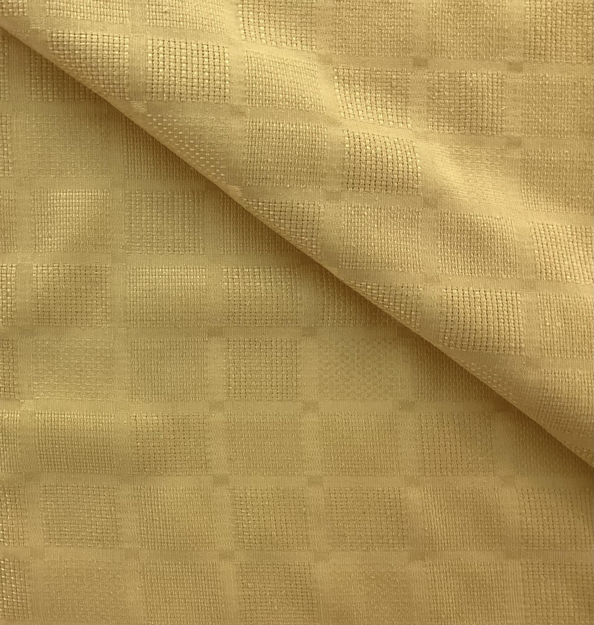 Made in Italy Pure Silk Mini Check Pattern Jacquard in Gold