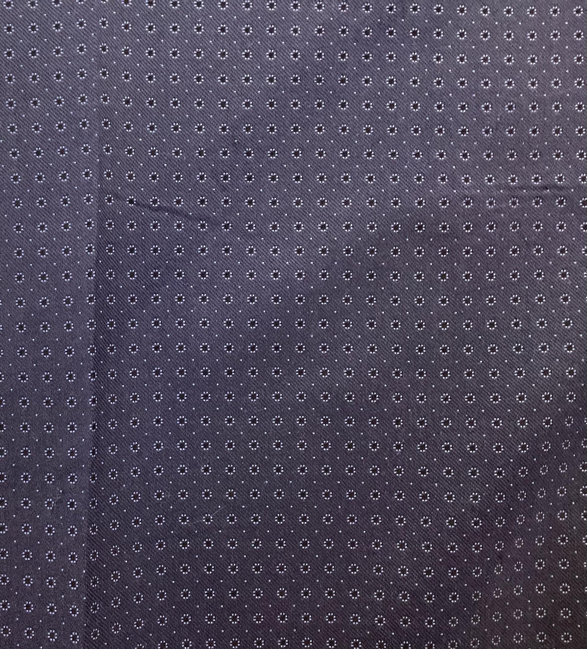 Made in England Pure Silk Geometric Brocade in Navy