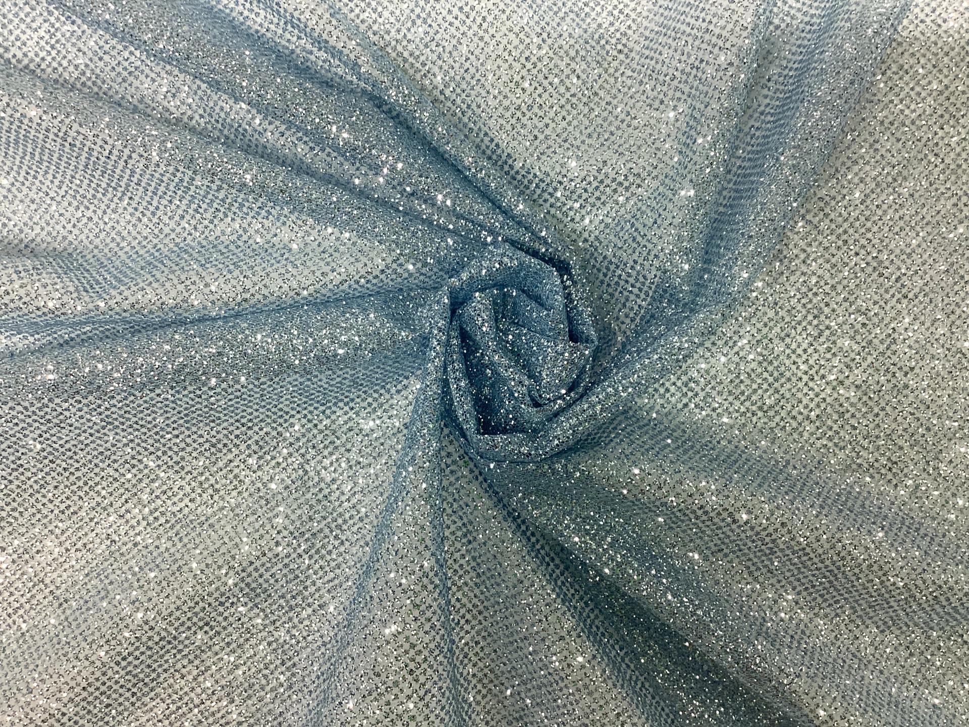 Glitter Mesh in Sky Blue