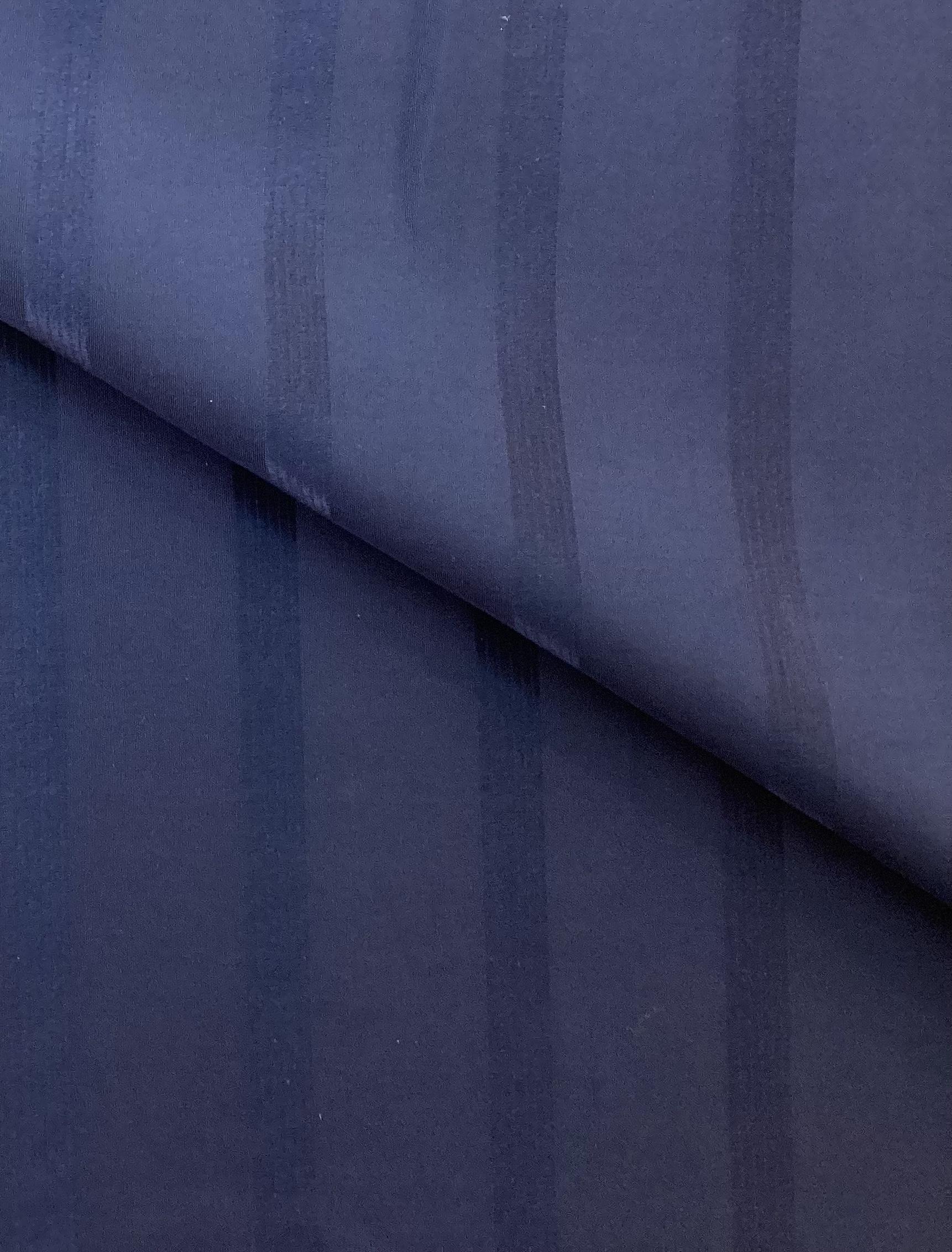 Made in Italy Pure Silk Wide Stripe Jacquard in Navy