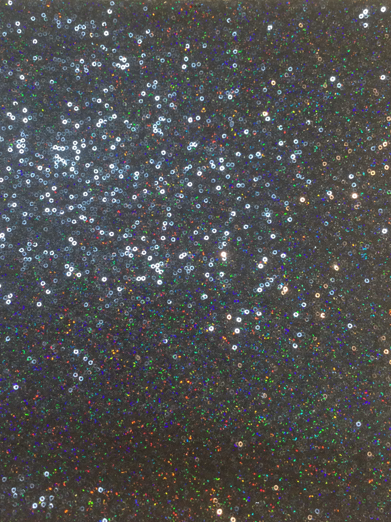 Mini Sequins on Stretch Tulle in Hologram Smoke