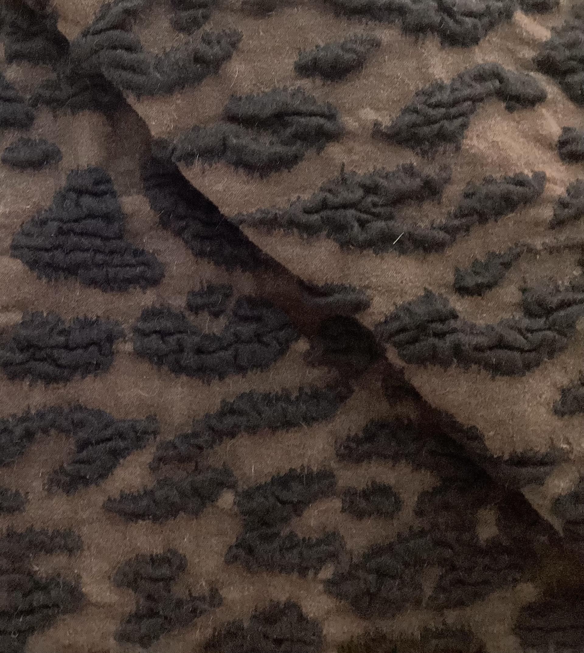 Made In Italy 100% Wool Novelty Brown & Black Animal Pattern