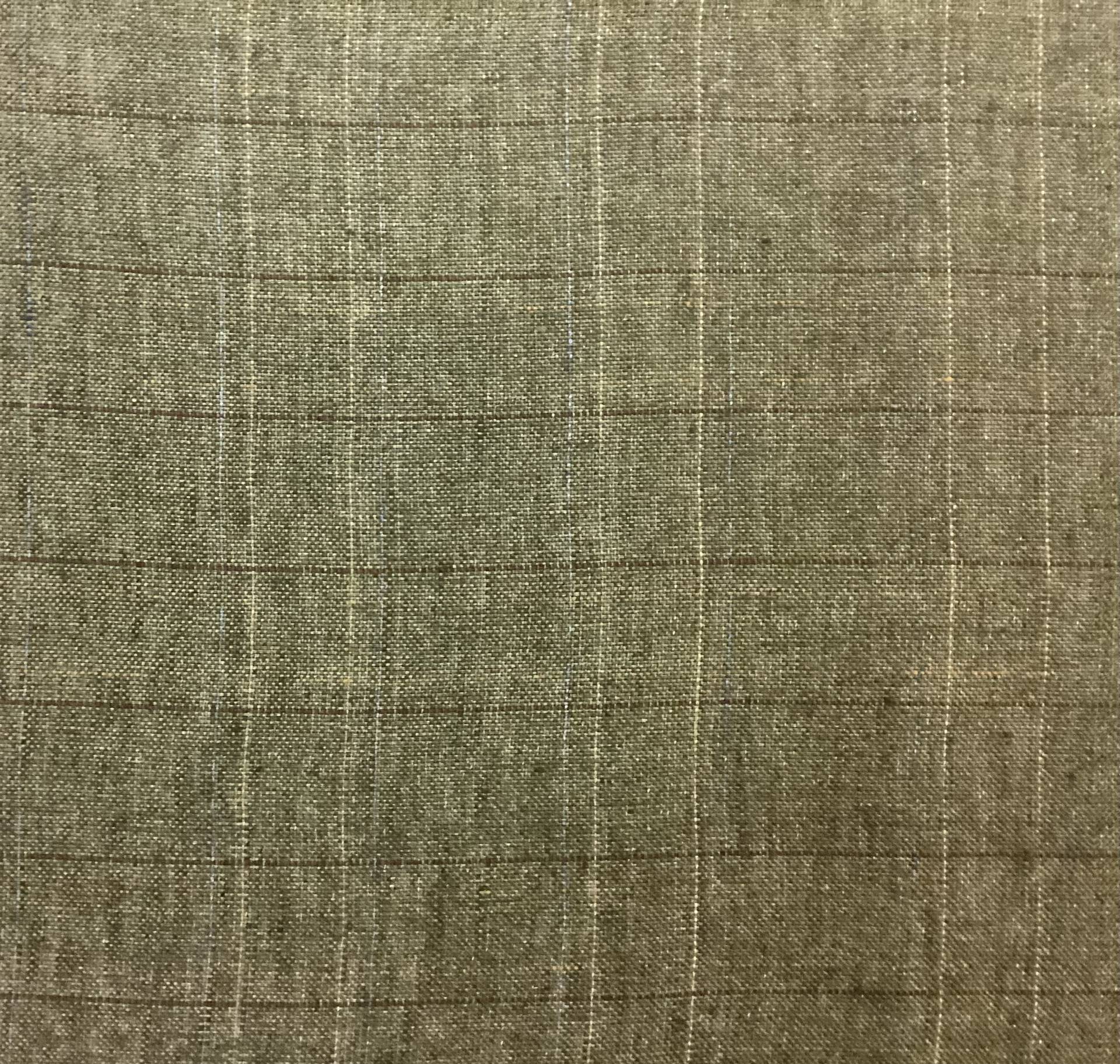 Made in austria 100% Linen Windowpane In Army Green