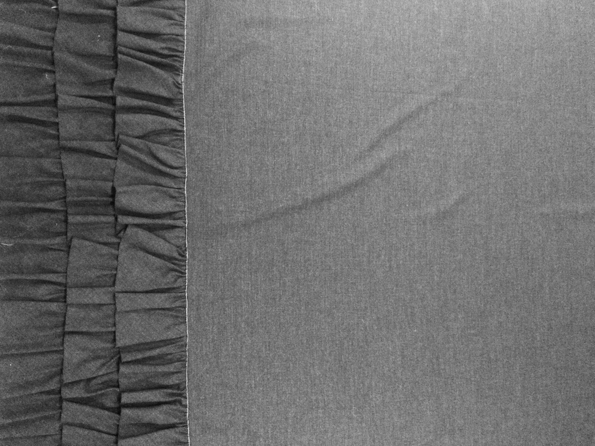 100% Tropical Wool with Ruffle Boarder in Charcoal