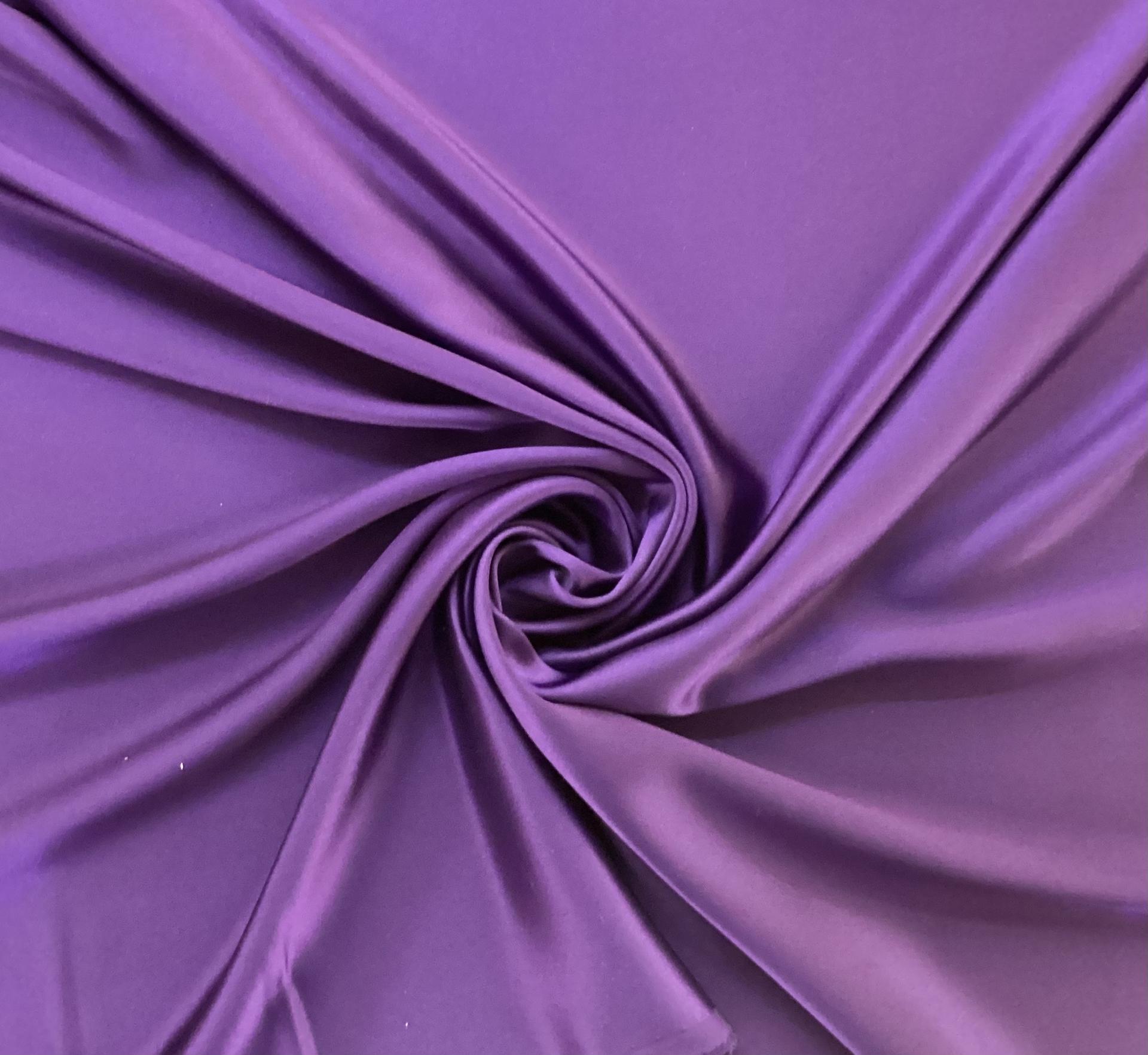 MADE IN ITALY 100% PURE SILK CHARMEUSE IN VIOLET
