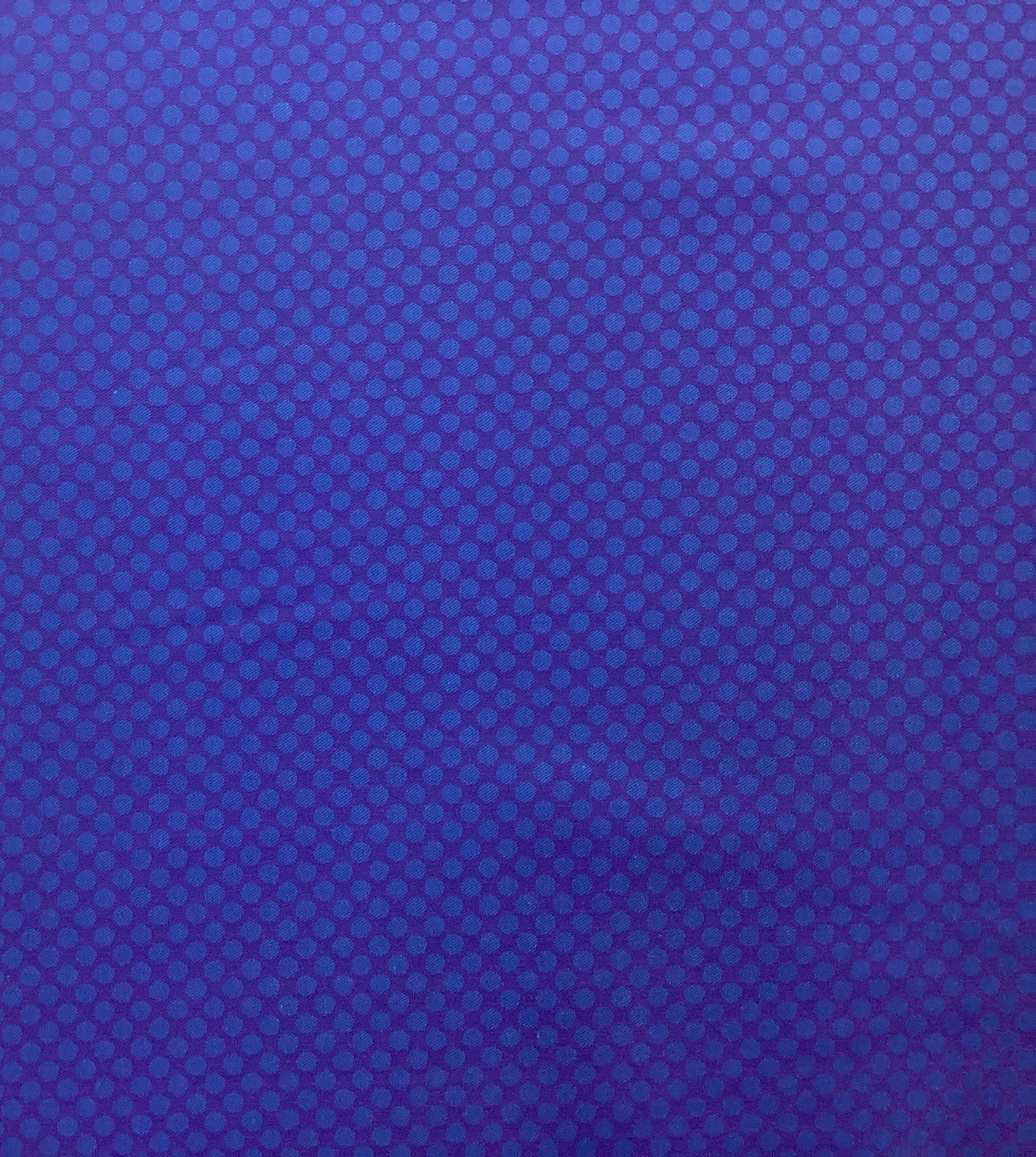 Made in Italy 100% Cotton Iridescent Jacquard Dot Shirting In Royal & Purple