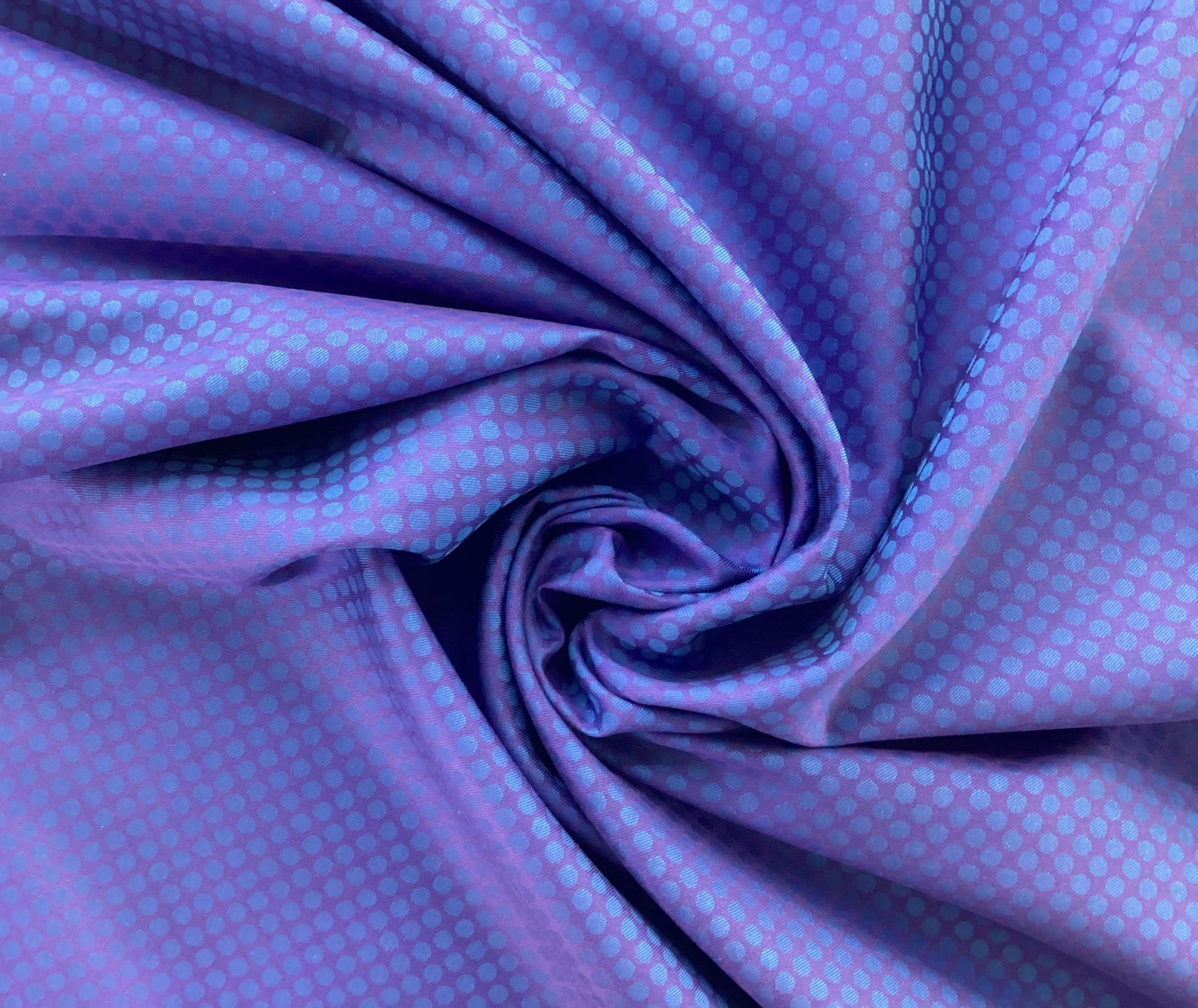 Made in Italy 100% Cotton Iridescent Jacquard Dot Shirting In Royal & Purple