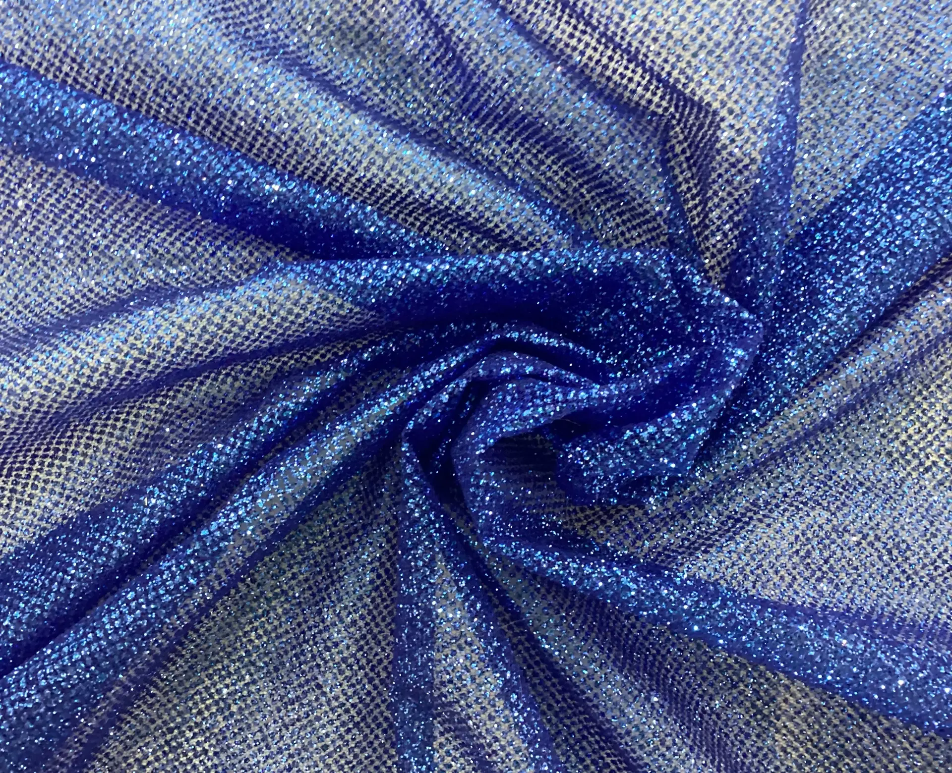 Glitter Mesh in Cobalt Blue