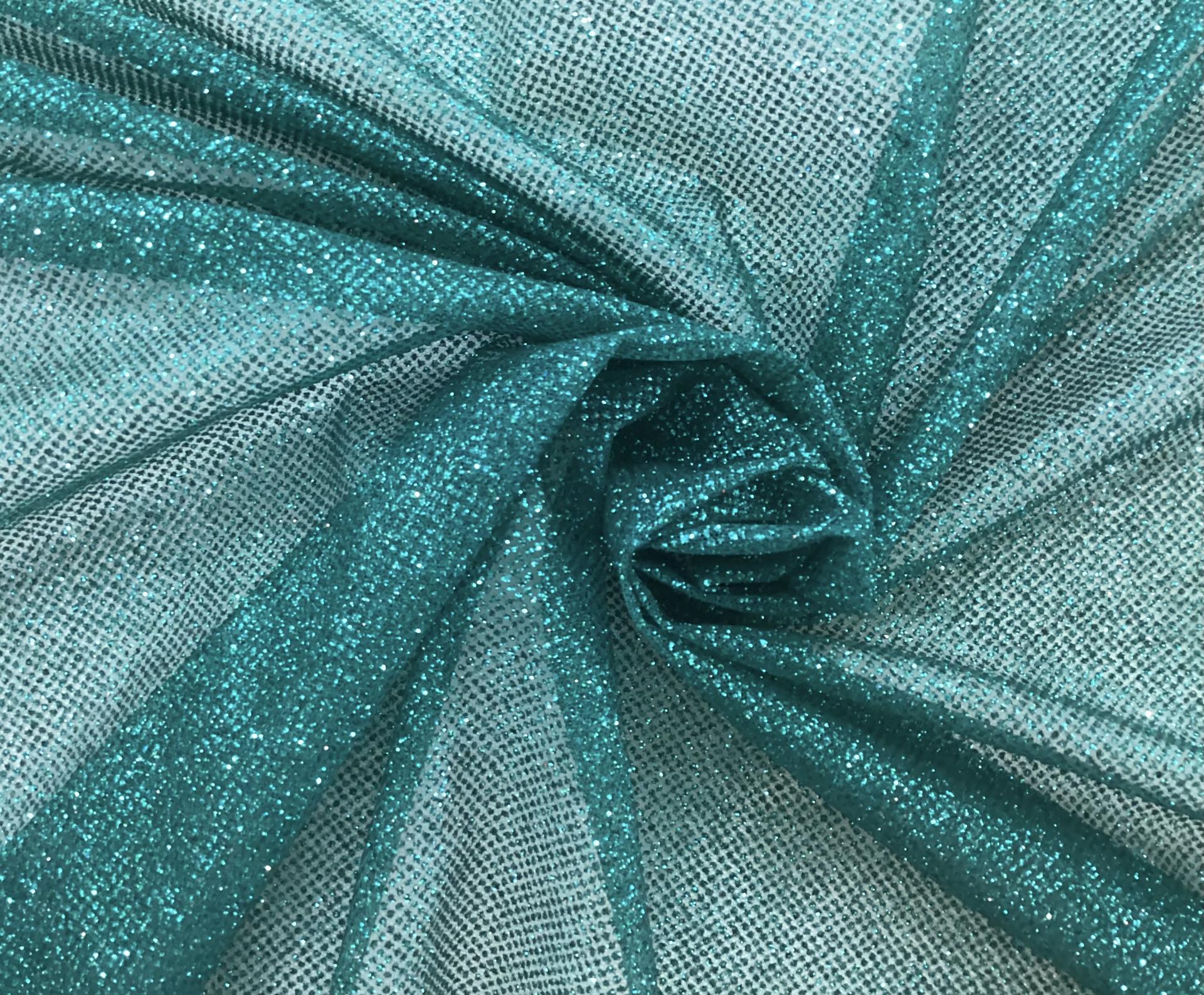 Glitter Mesh in Peacock