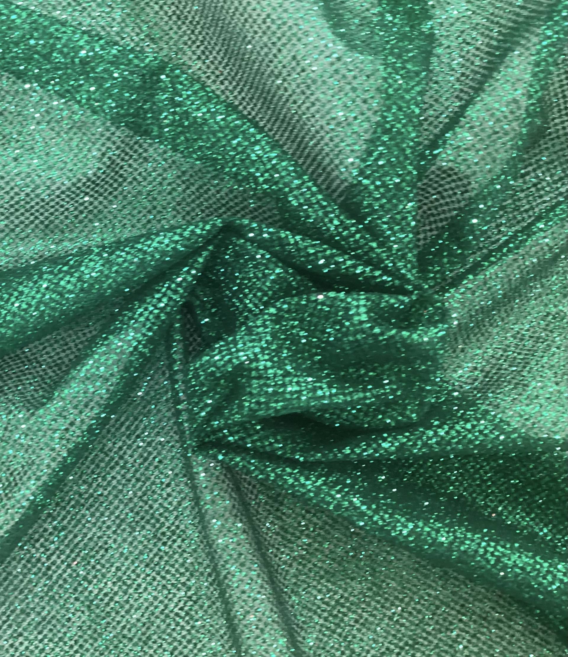Glitter Mesh in Emerald