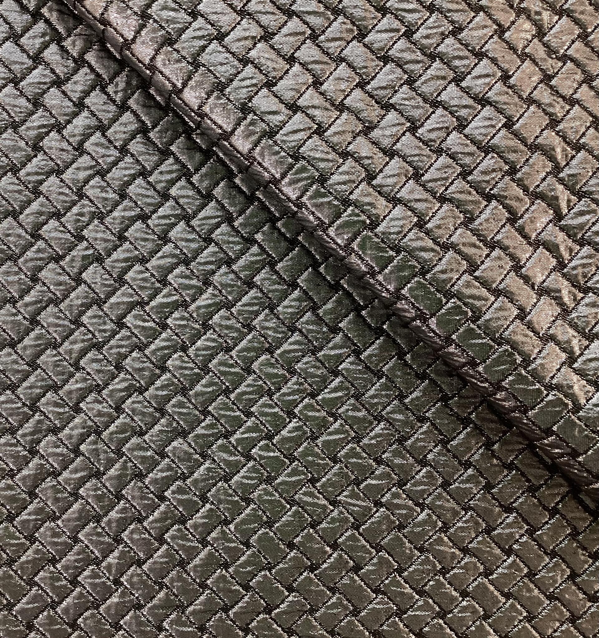 French Cotton Metallic Blend Brocade In Silver