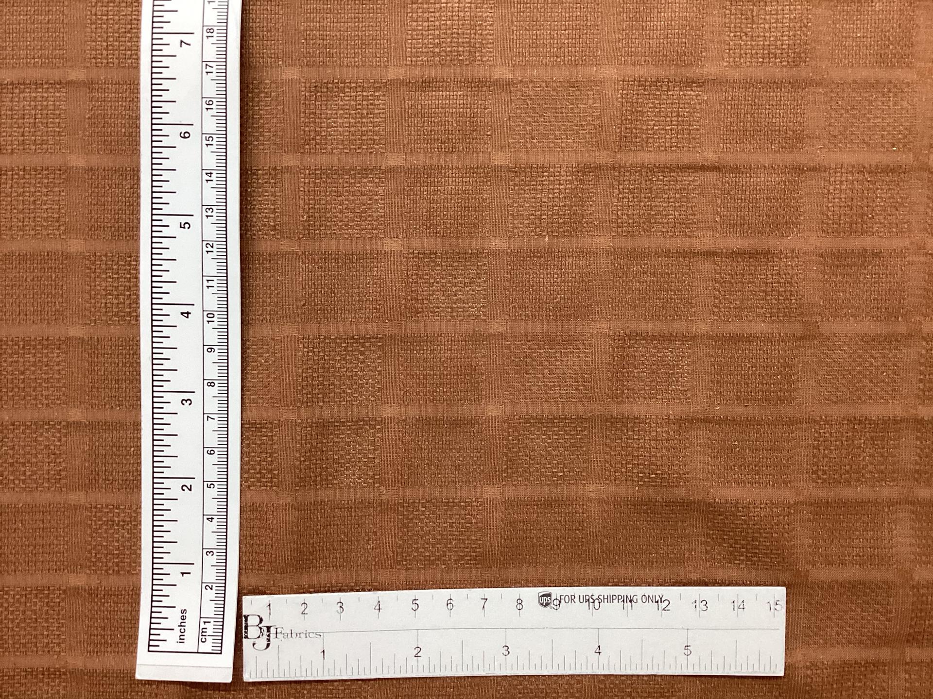 Made in Italy Pure Silk Mini Check Pattern Jacquard in Chocolate