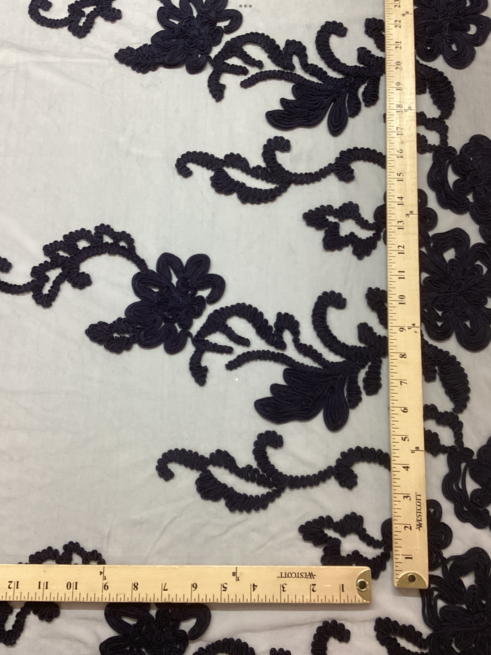 Embroidered Tulle In Navy