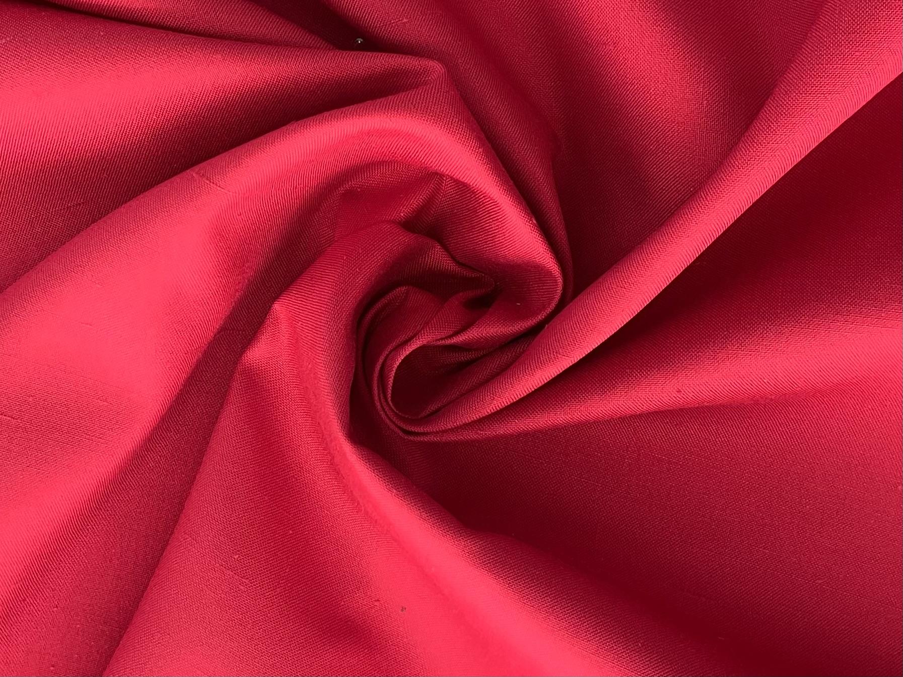 Made in Italy 100% Silk Duppioni in Red