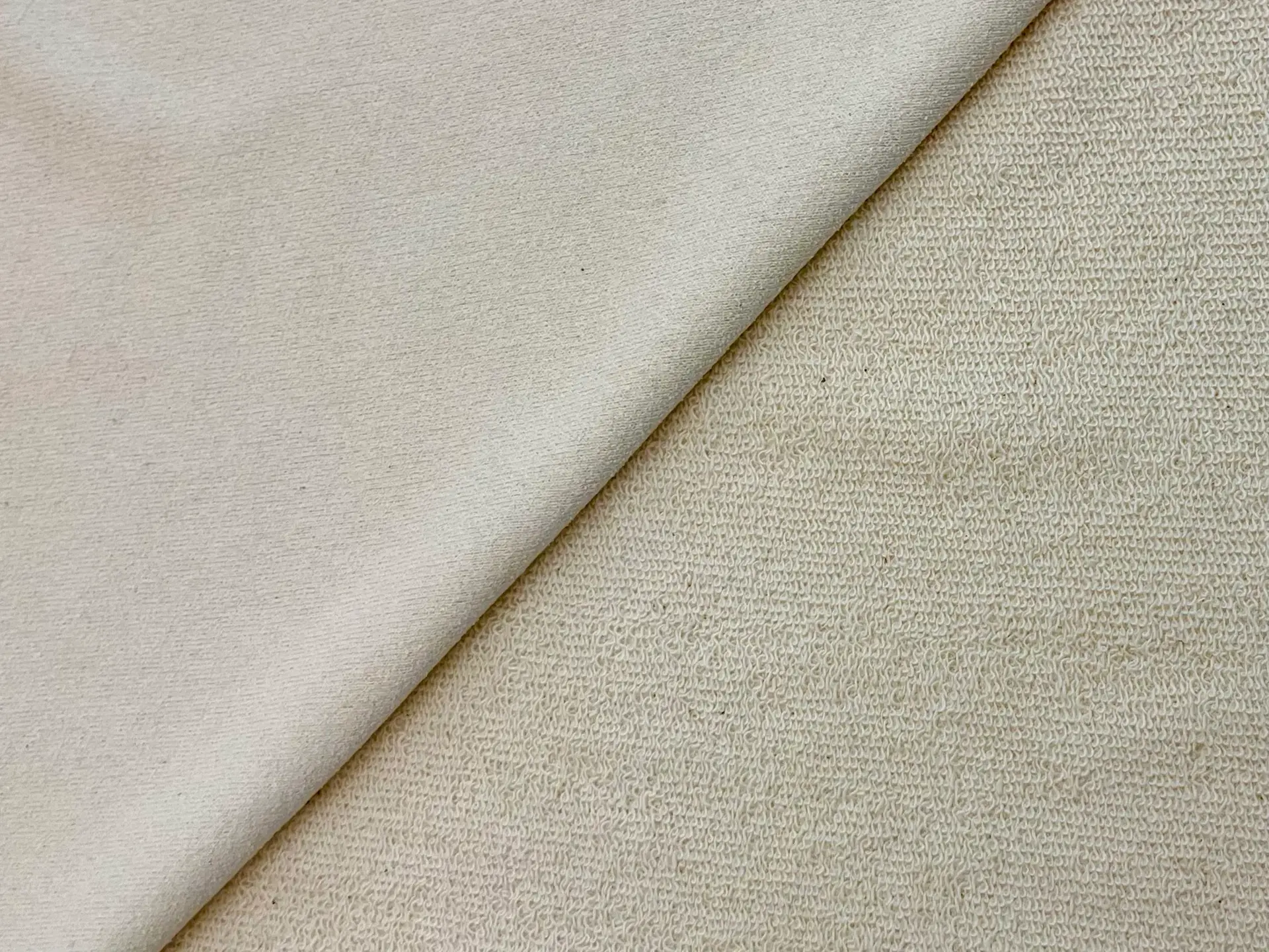 100% Cotton French Terry in Ecru