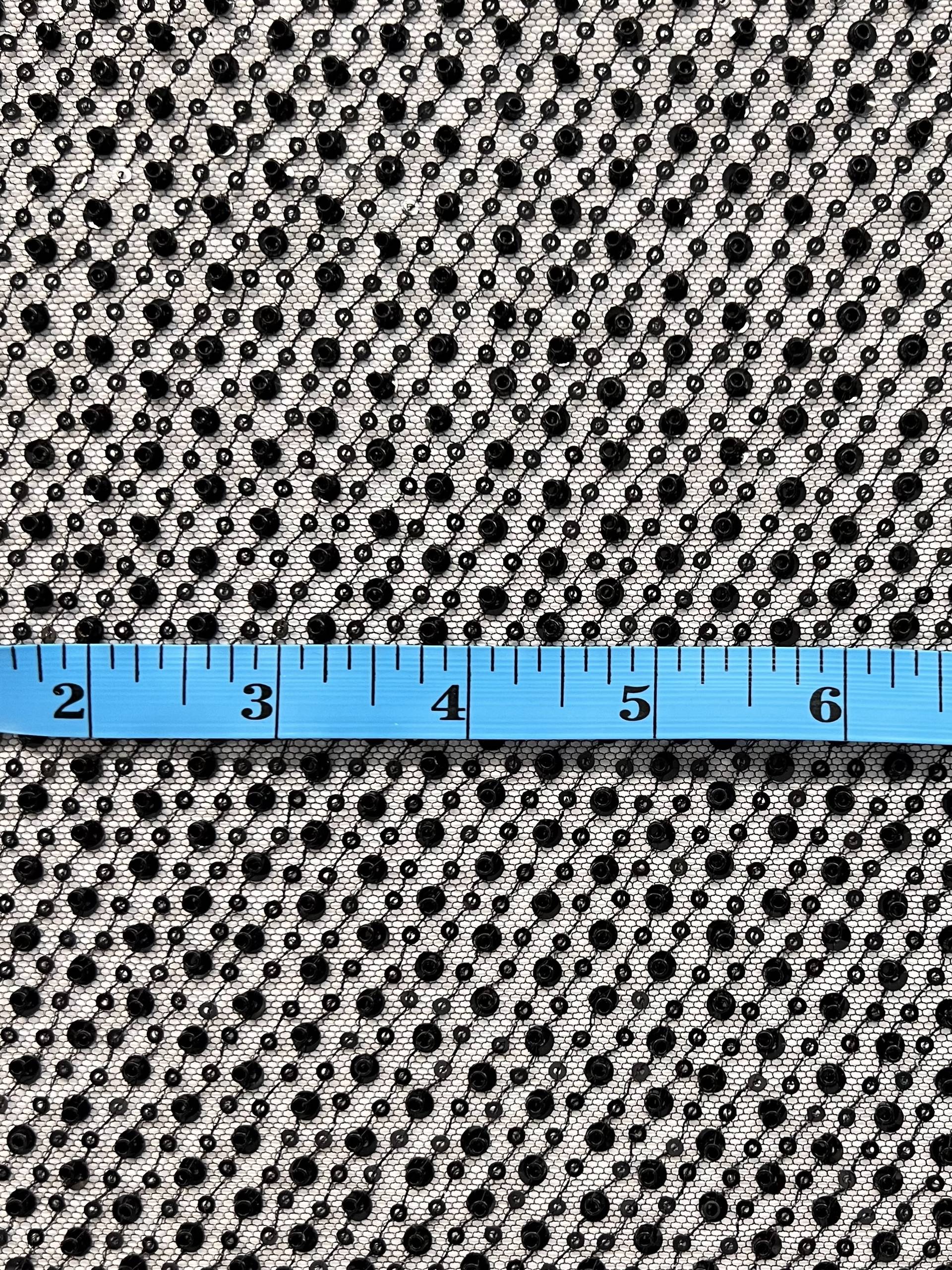 Sequin/Crystal Twill on Tulle Black/Black