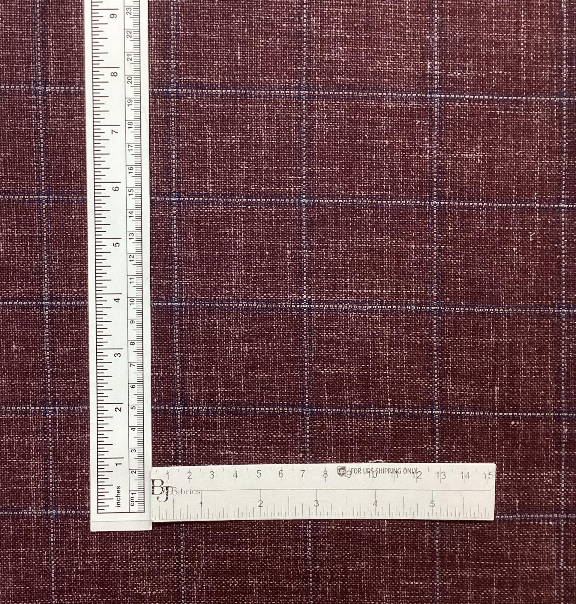 Made in Italy Vitale Barberis Wool/Silk/Linen Plaid In Date