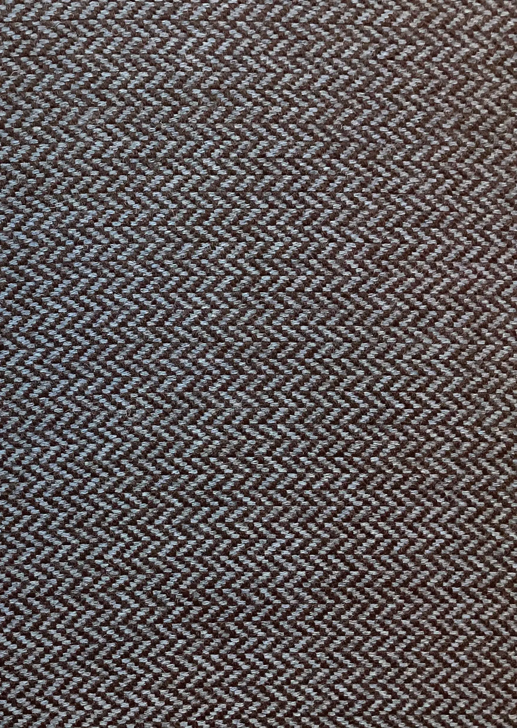 Made in USA 95% Wool 5% Cashmere Herringbone In French Blue & Brown