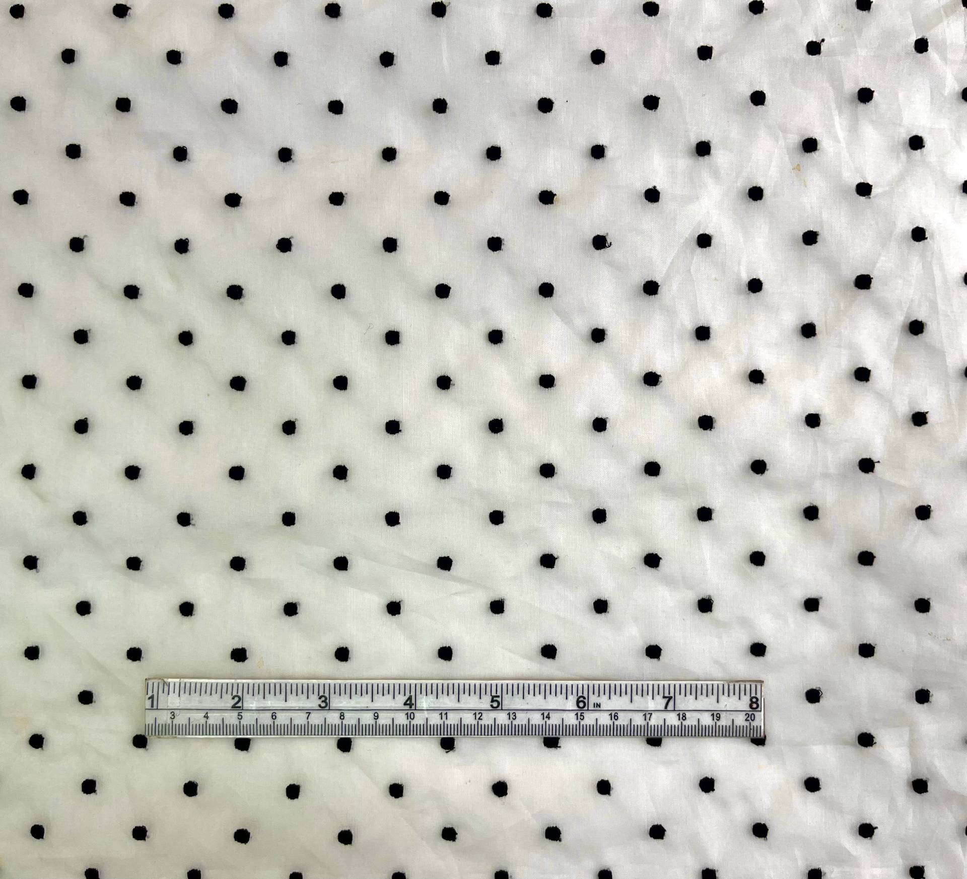 Silk Organza Point d'Esprit In Ecru & Black
