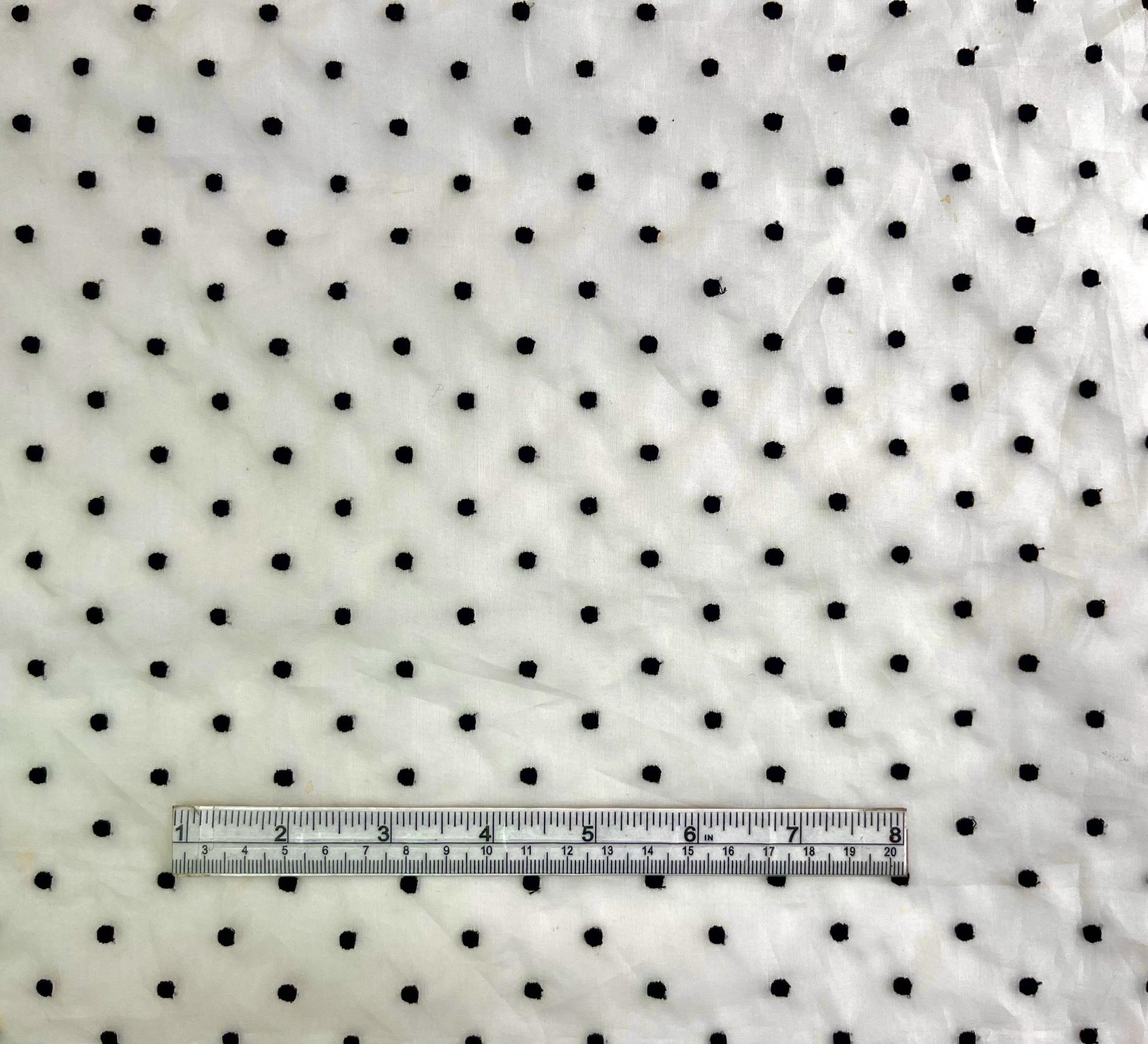 Silk Organza Point d'Esprit In Ecru & Black