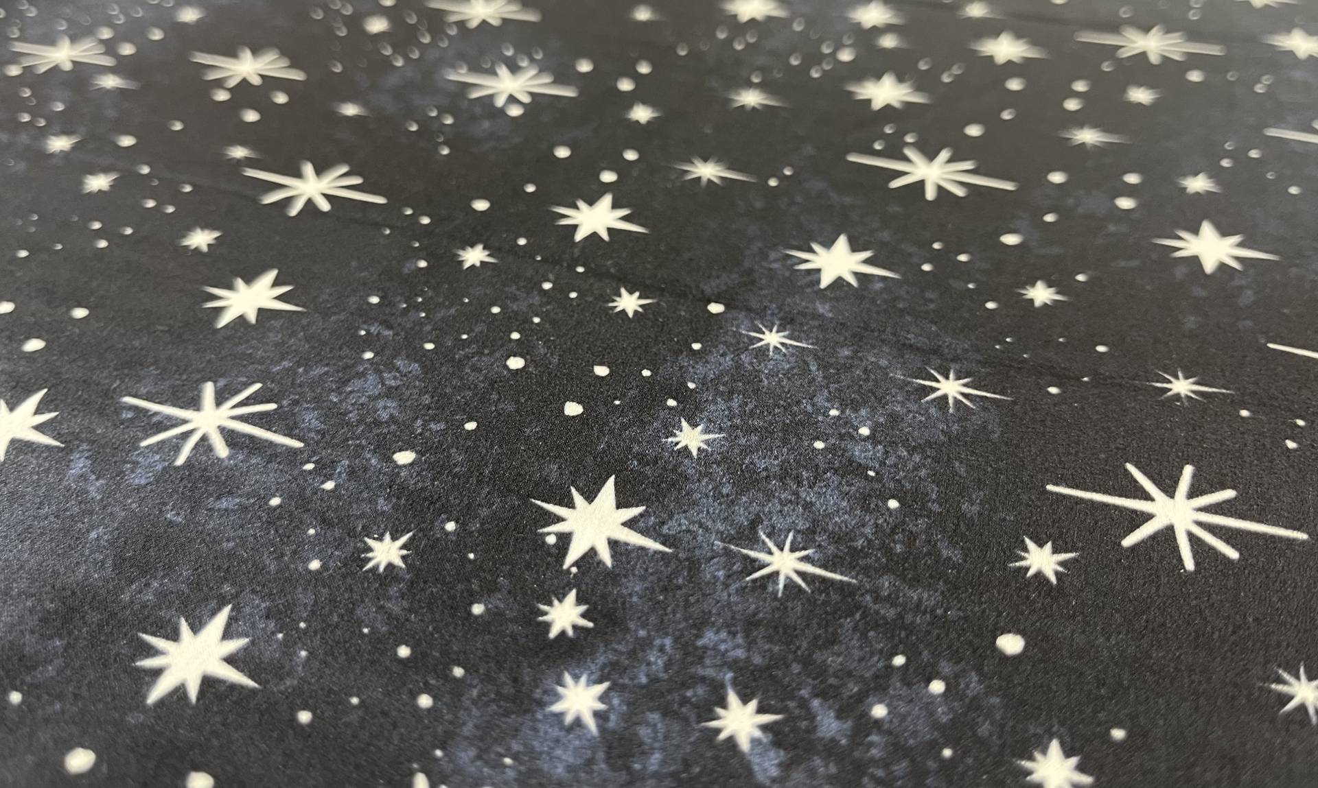 100% Silk Charmeuse Celestial Pattern In Navy & White