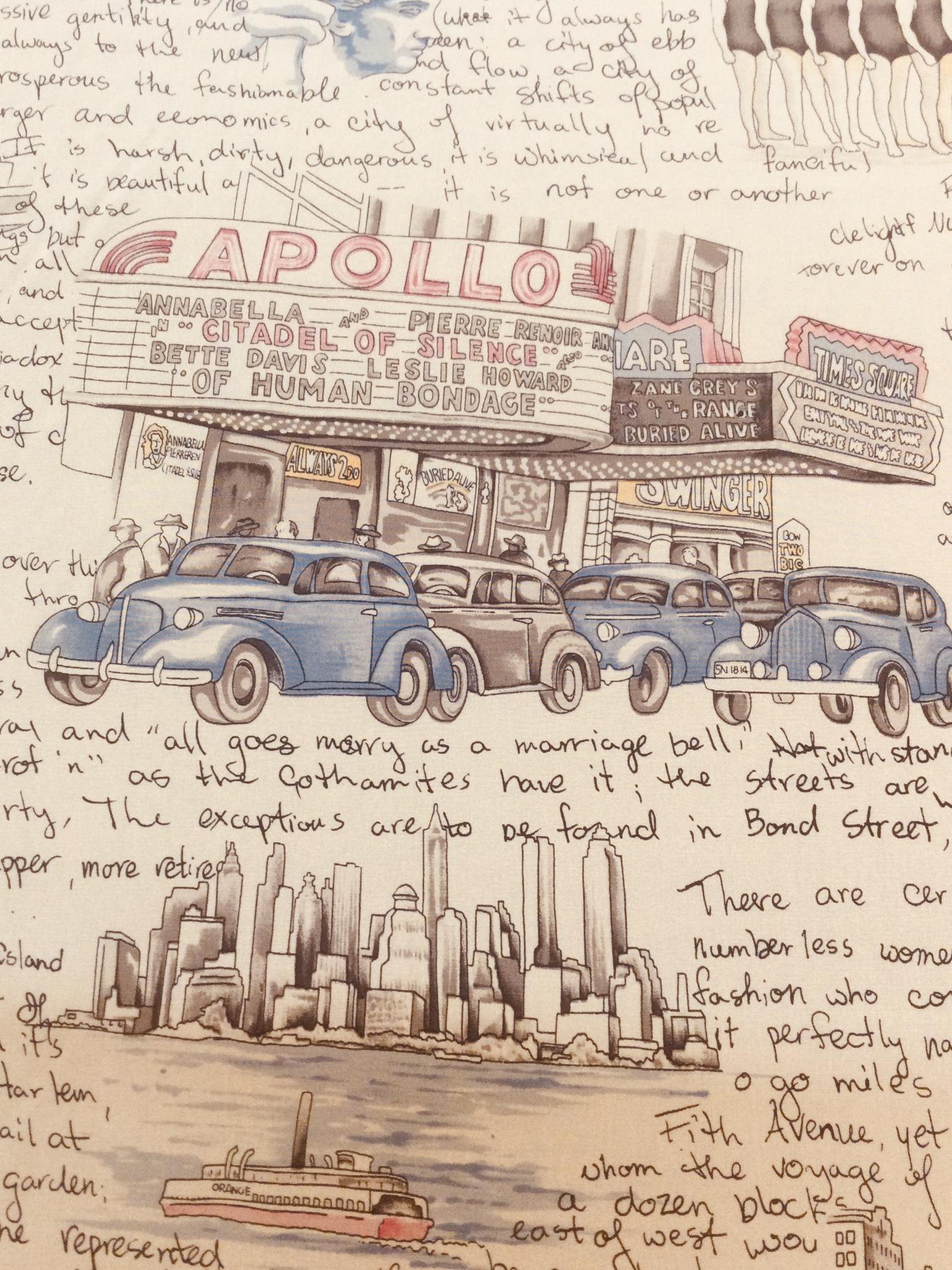 Printed Silk Crepe de Chine-"New York City"