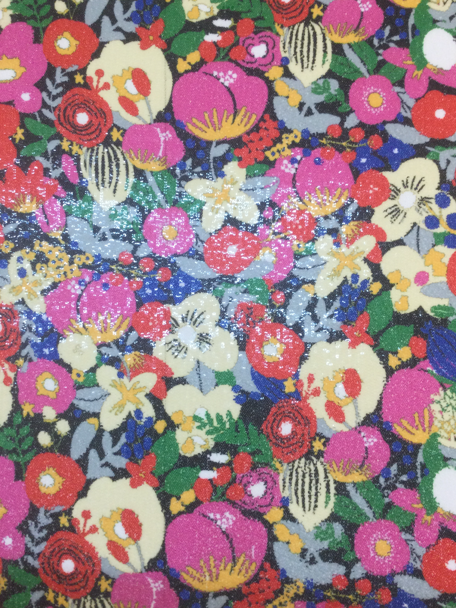 Floral Printed Stretch Sequins