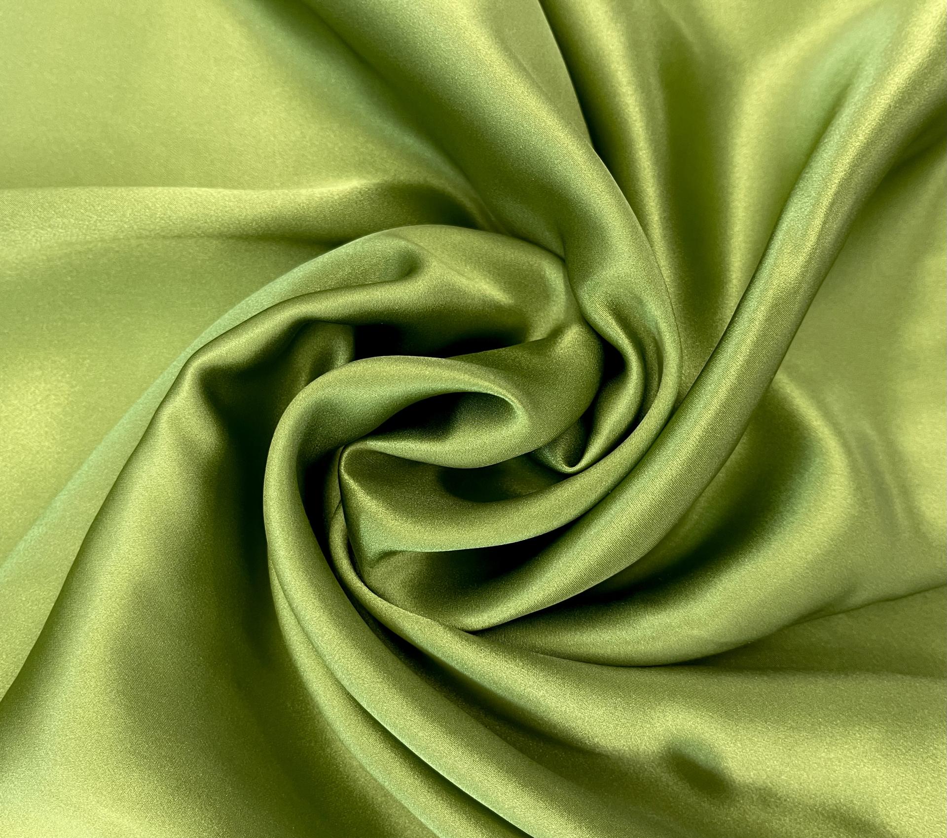 100% Silk Charmeuse (19 momme) in Apple Green