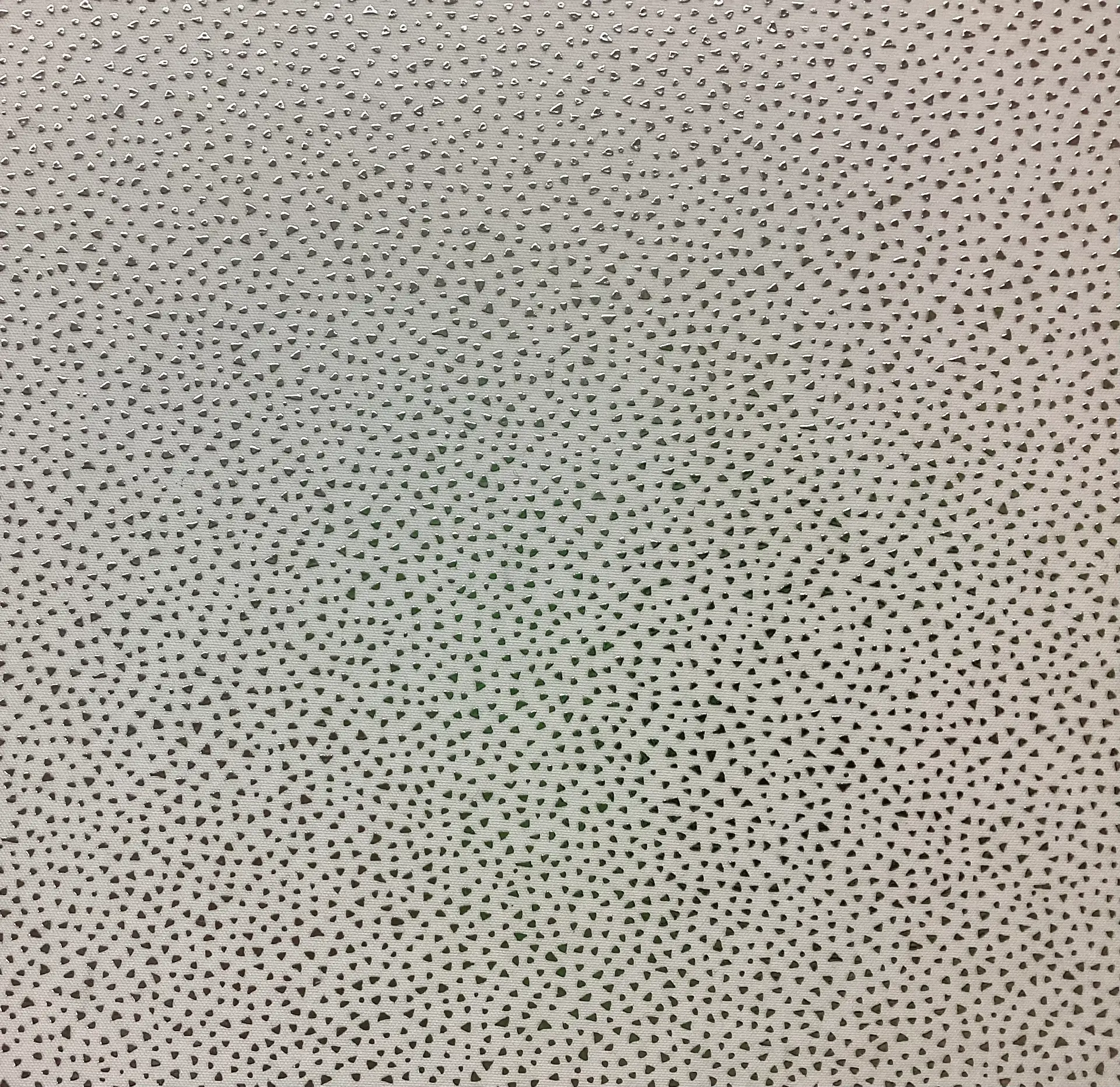 Metallic Sliver Dots On White Polyester Jersey