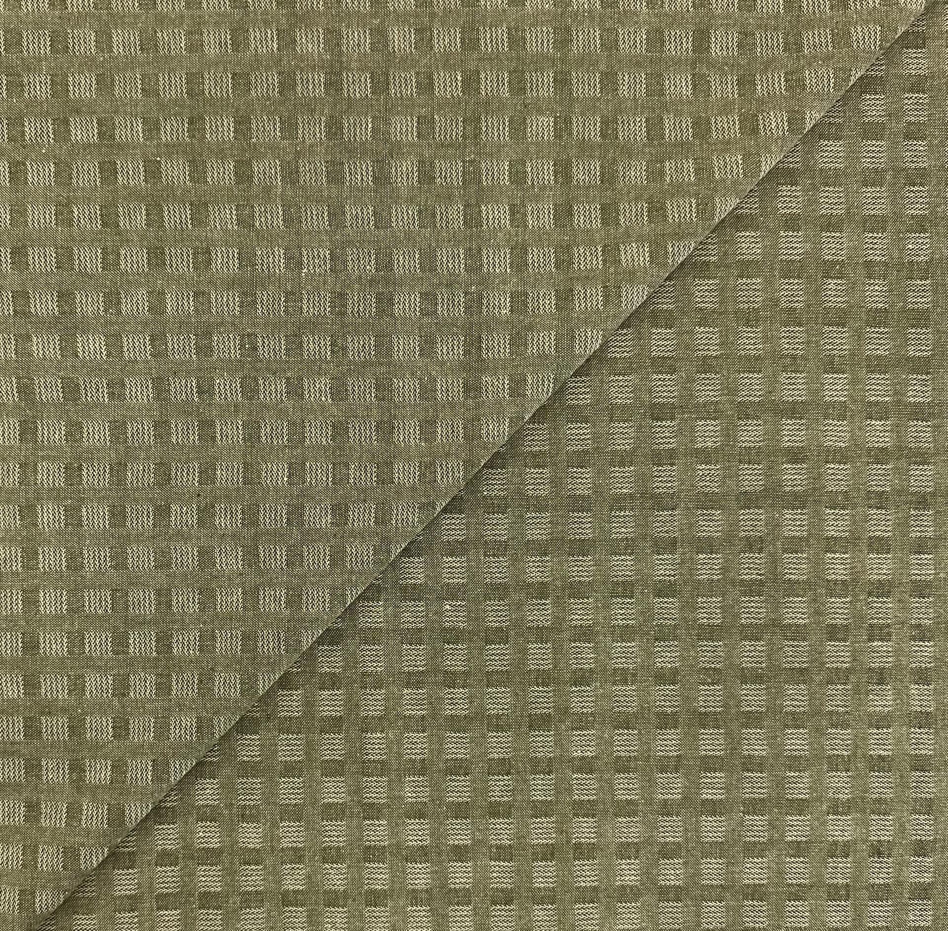 Woven Cotton Novelty Check in Asparagus