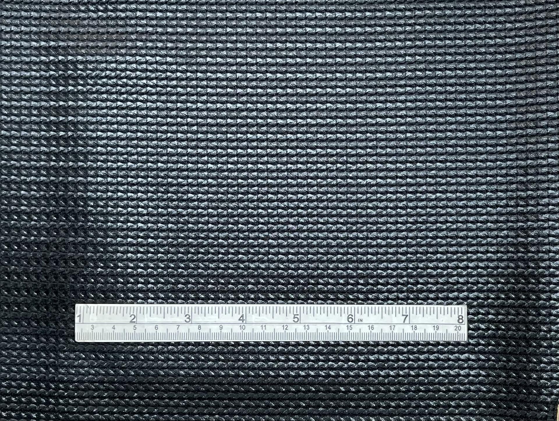 Braided Pattern Leather Look Nylon Mesh in Black