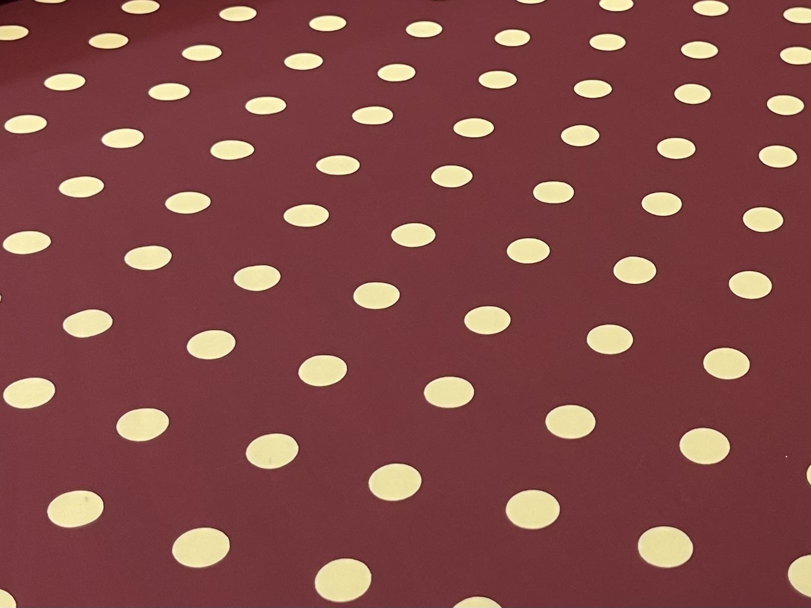 Printed Rust Double Georgette with Ivory Dots