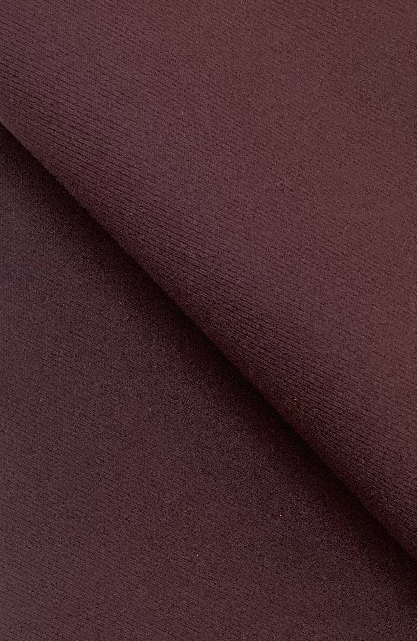 Made in Italy 100% Wool Cavalry Twill in Black Plum
