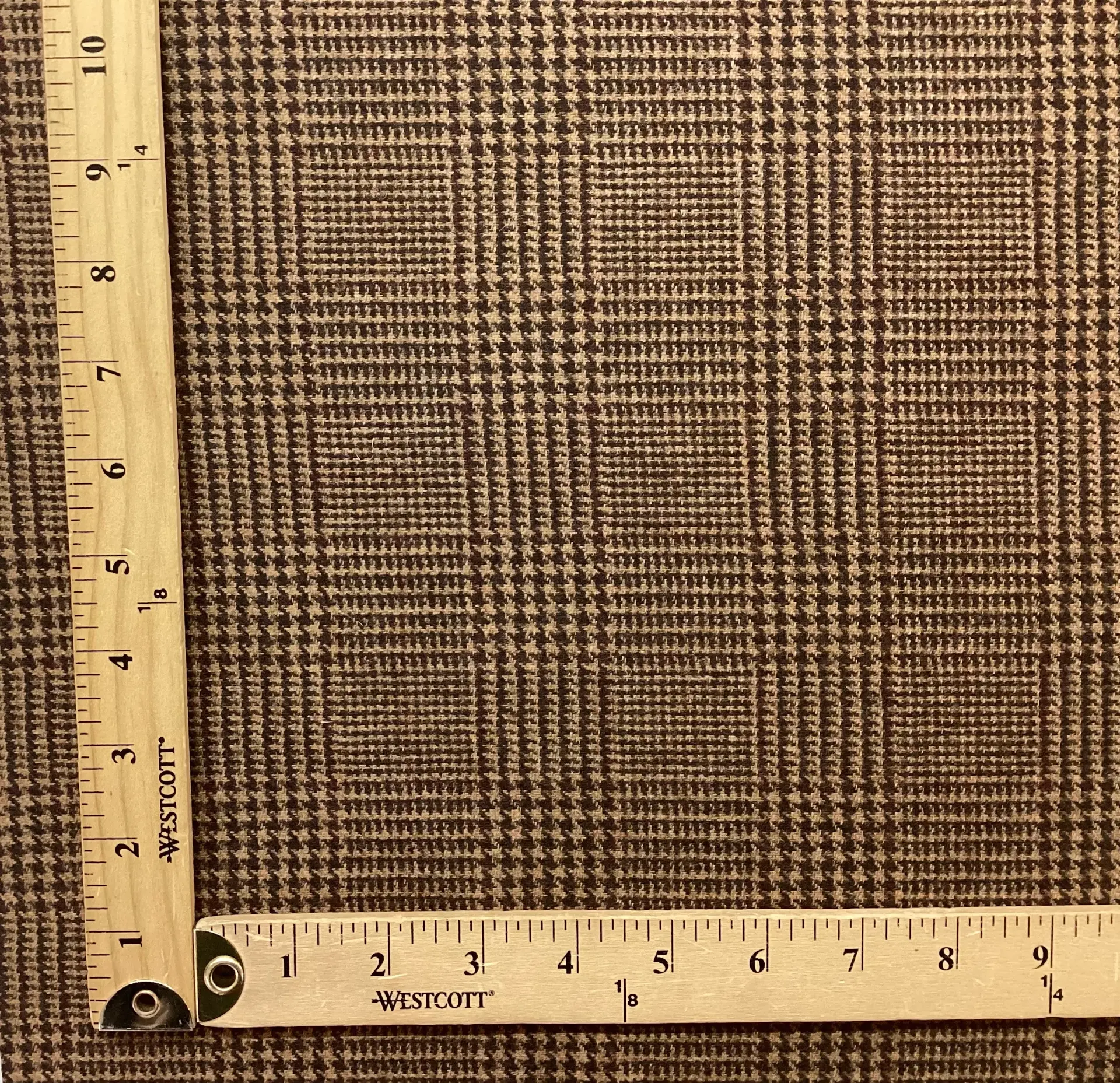 100% Wool Glen Plaid In Walnut