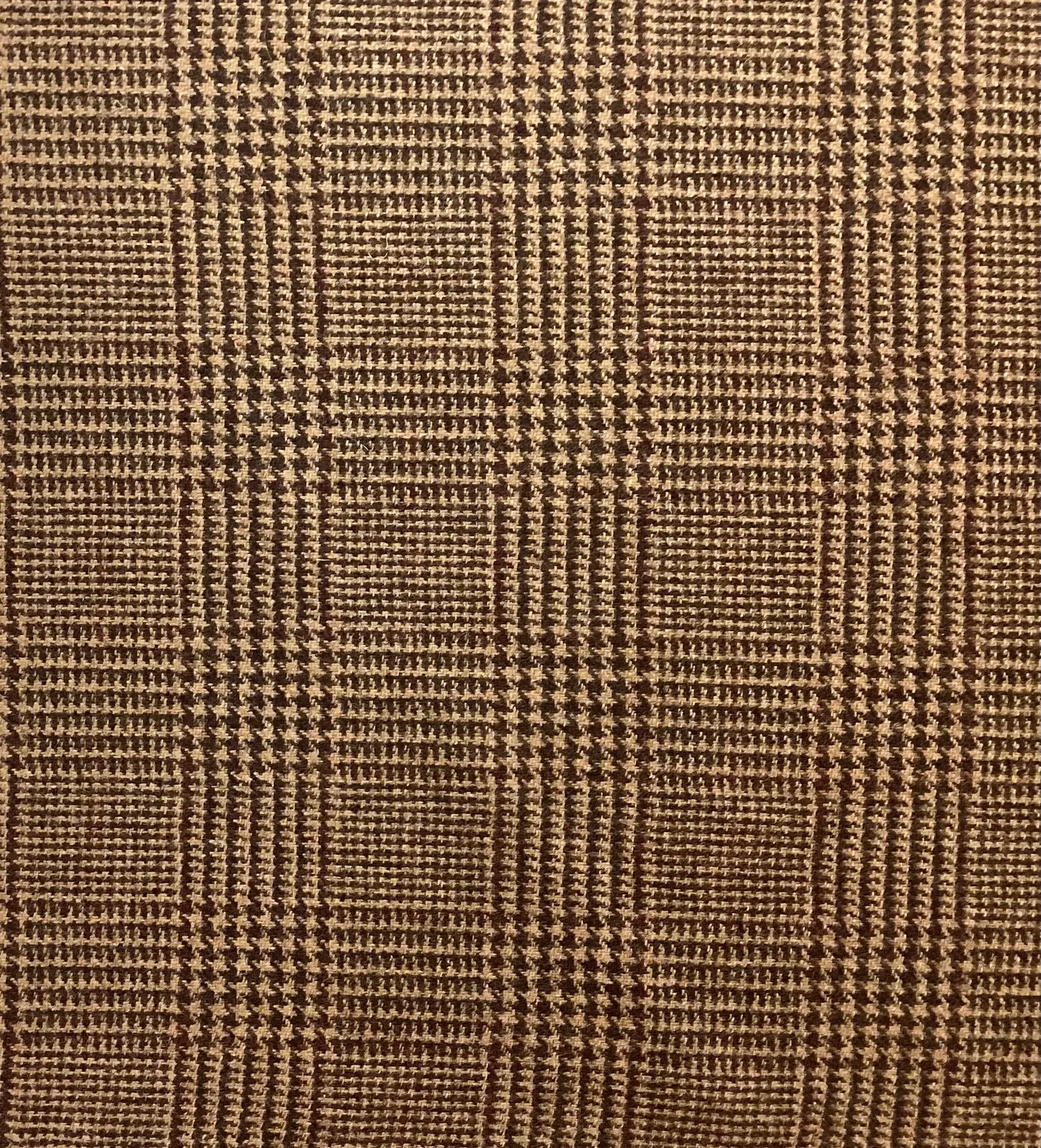 100% Wool Glen Plaid In Walnut